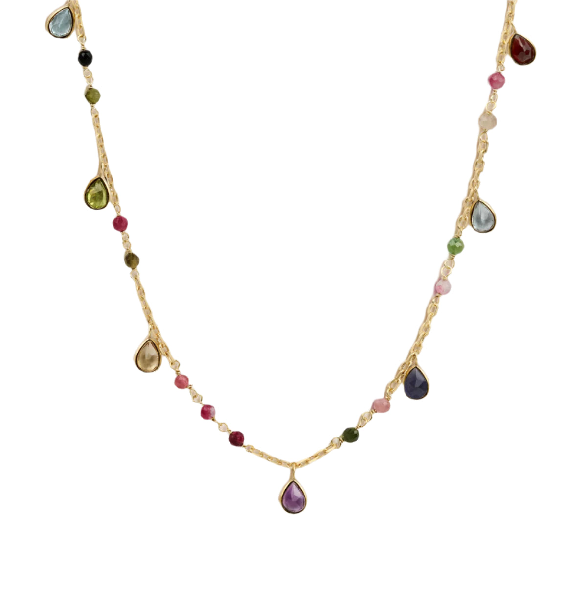 Graceful Delight Multi-Color Sapphire and Tourmaline Necklace