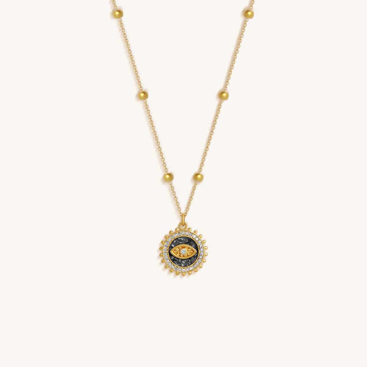 Abundance Magnet Solid 14K Gold Evil Eye Medallion