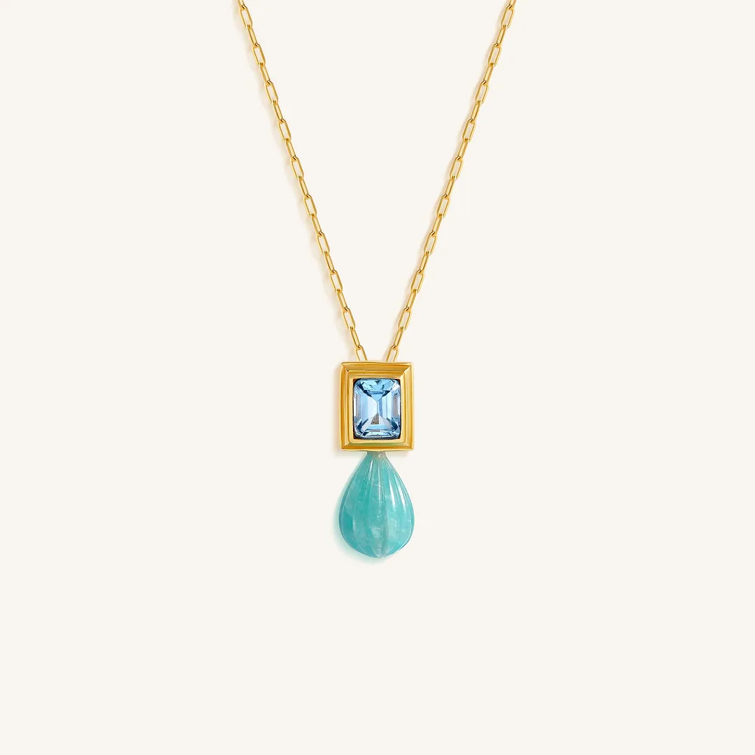 Serene Waters Amazonite Blue Topaz Necklace