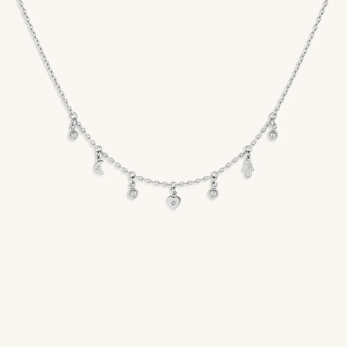 Graceful Abundance Silver Charm Necklace