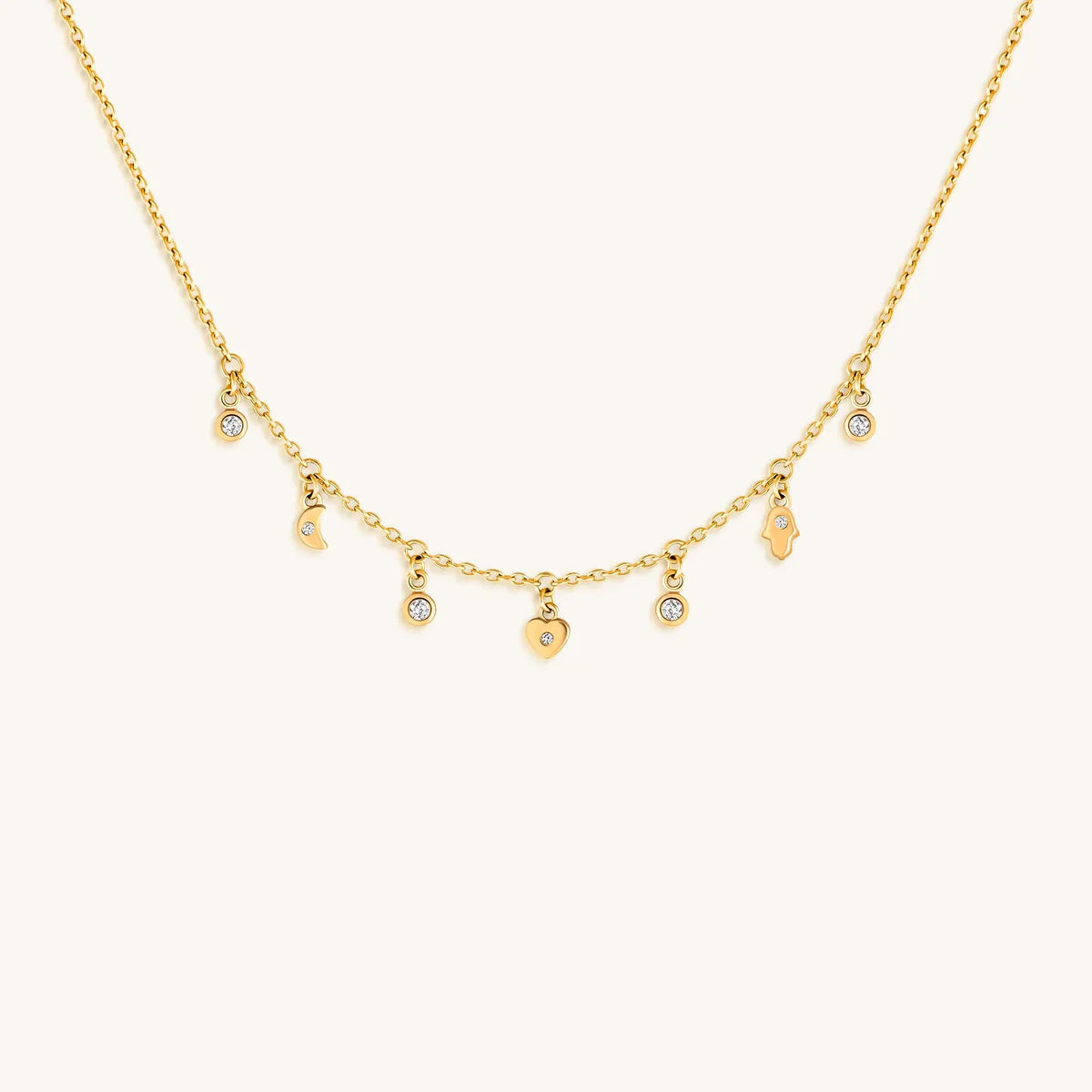 Graceful Abundance Gold Charm Necklace