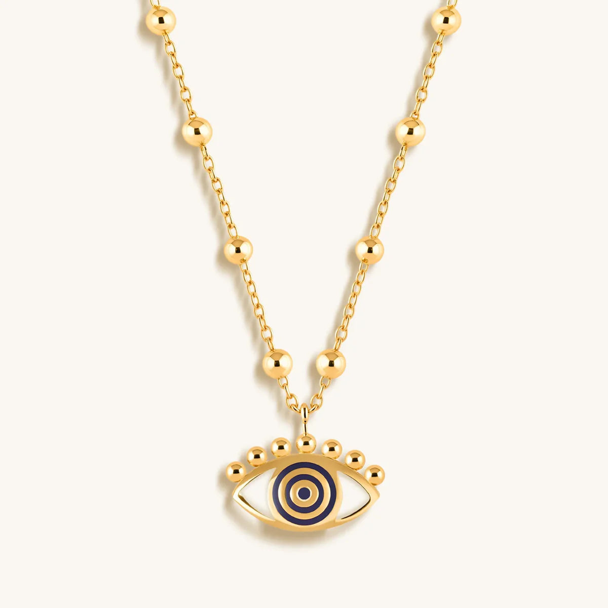 Cheerful Outlook - Enamel Evil Eye Pendant Necklace