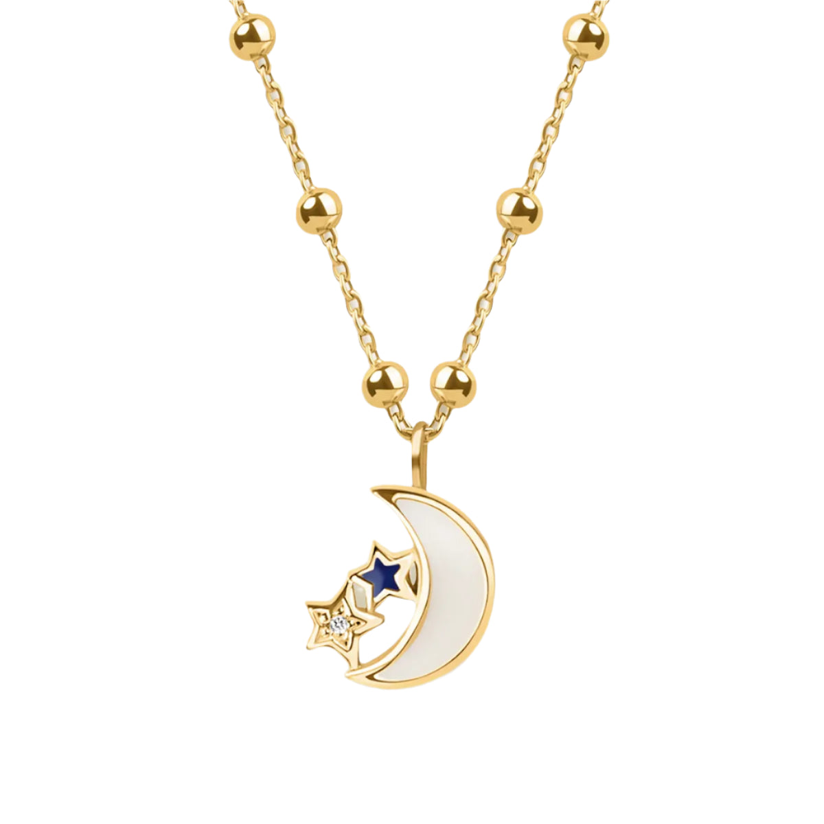 Guiding Energies - Gold Plated Moon & Star Necklace