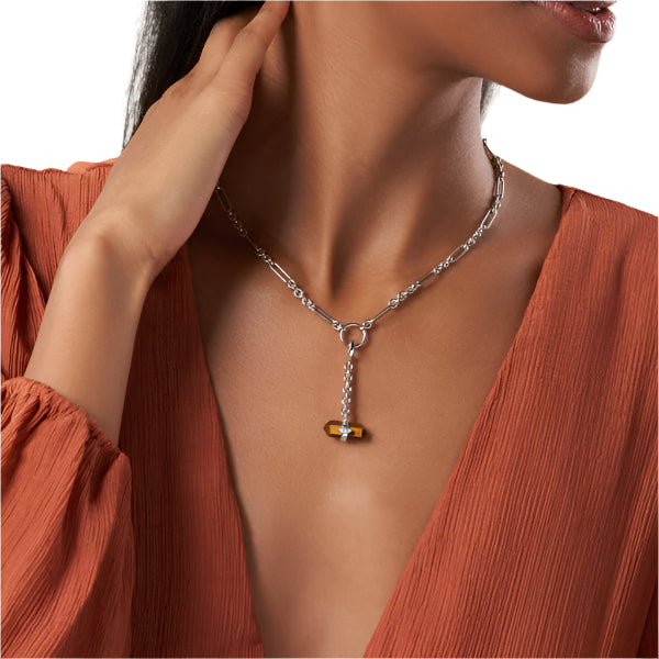 Fearless Intuition - Tiger’s Eye Double Pointer Charm