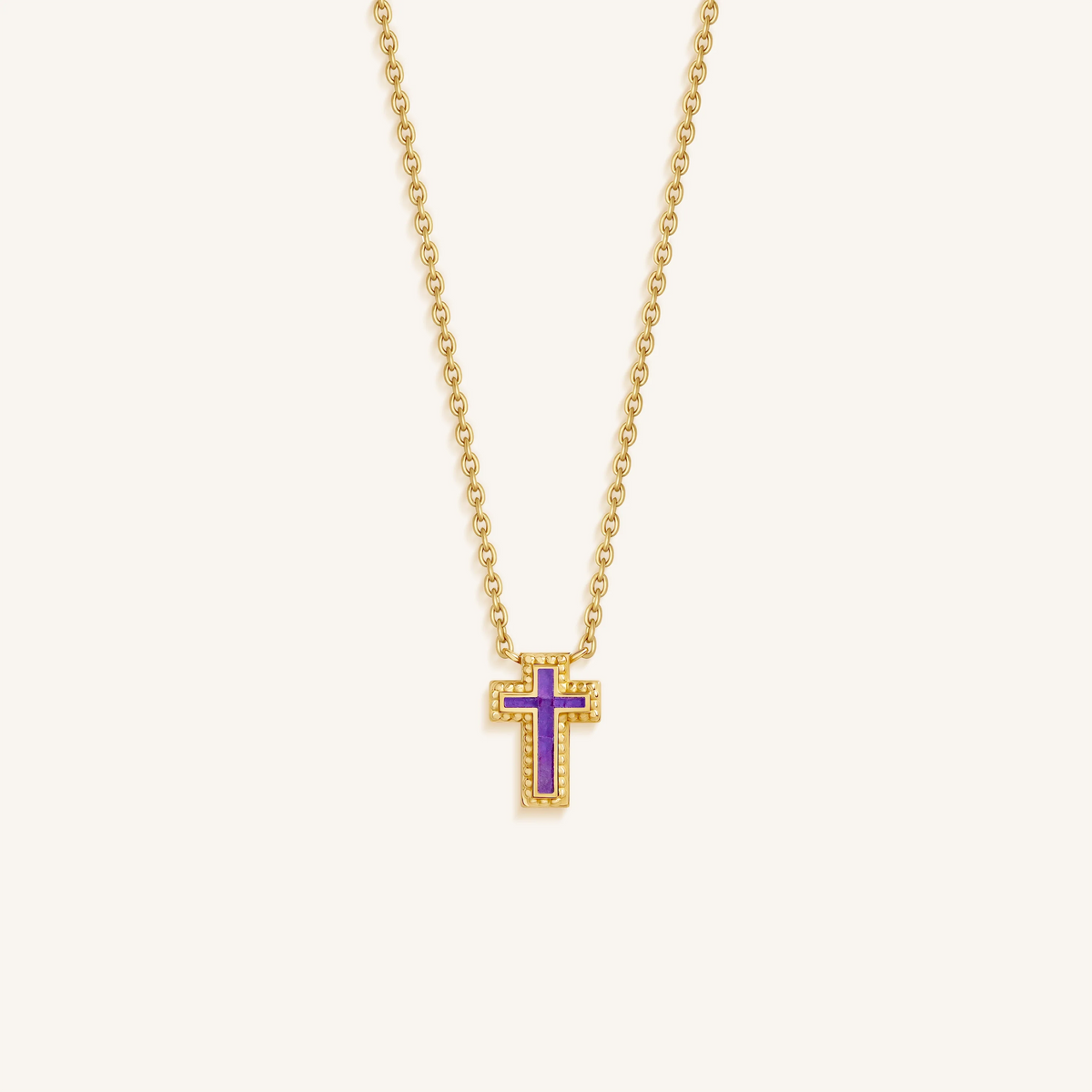 Calm Focus Amethyst Cross Necklace