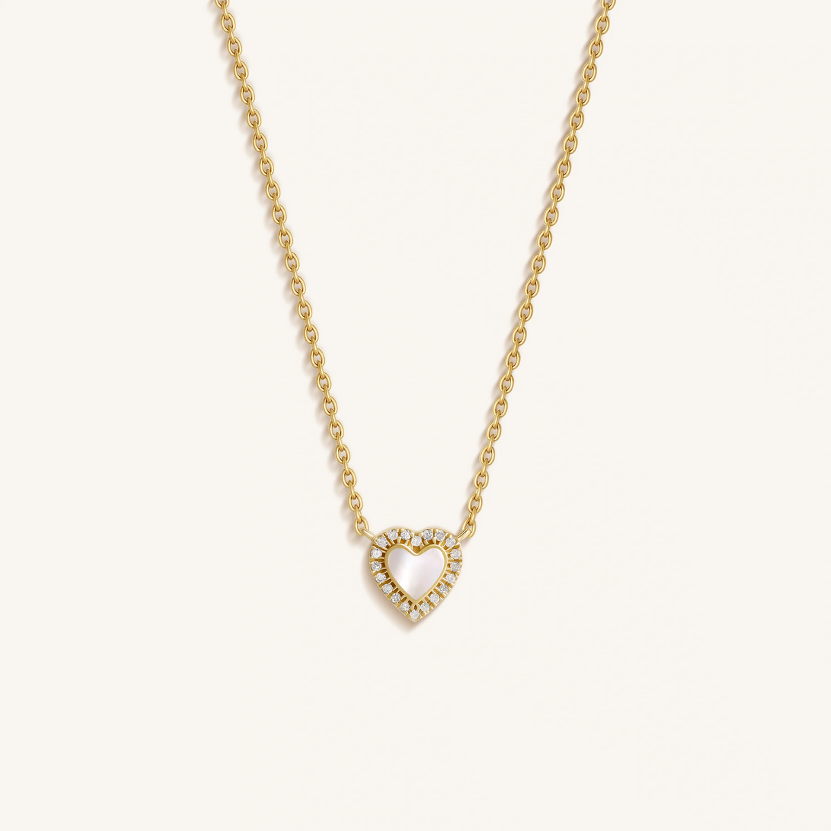 Radiant Heart 14K Gold Diamond & Mother of Pearl Necklace