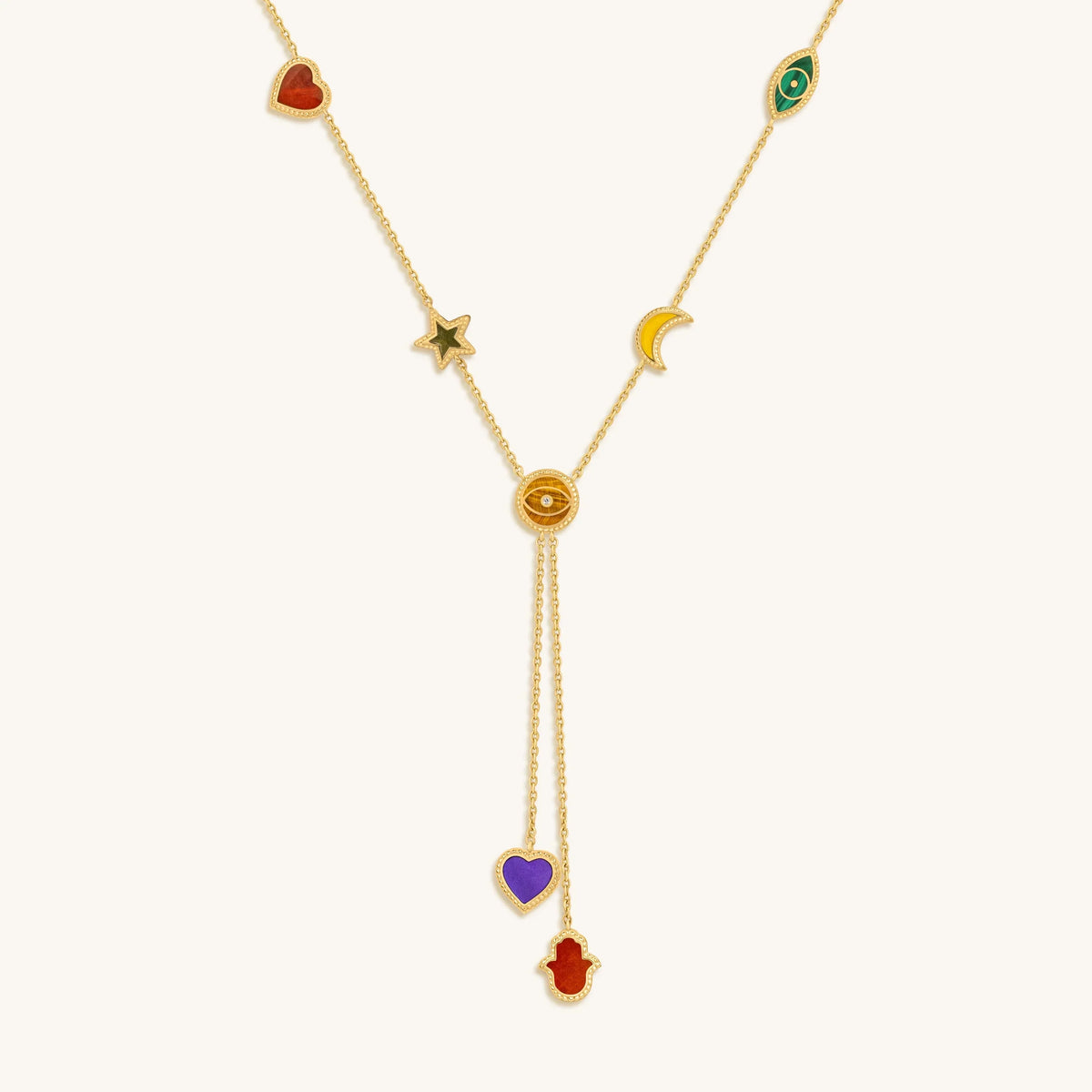 Maximize Joy Multi-Symbol & Multi-Gemstone Necklace