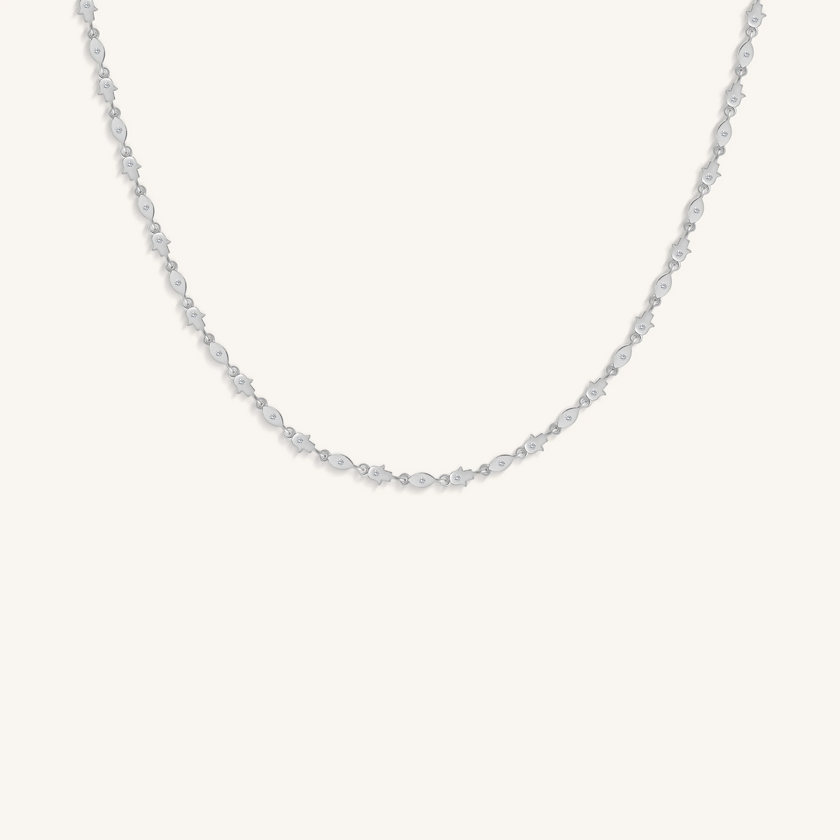 Fortune Keeper Hamsa & Evil Eye Silver Necklace