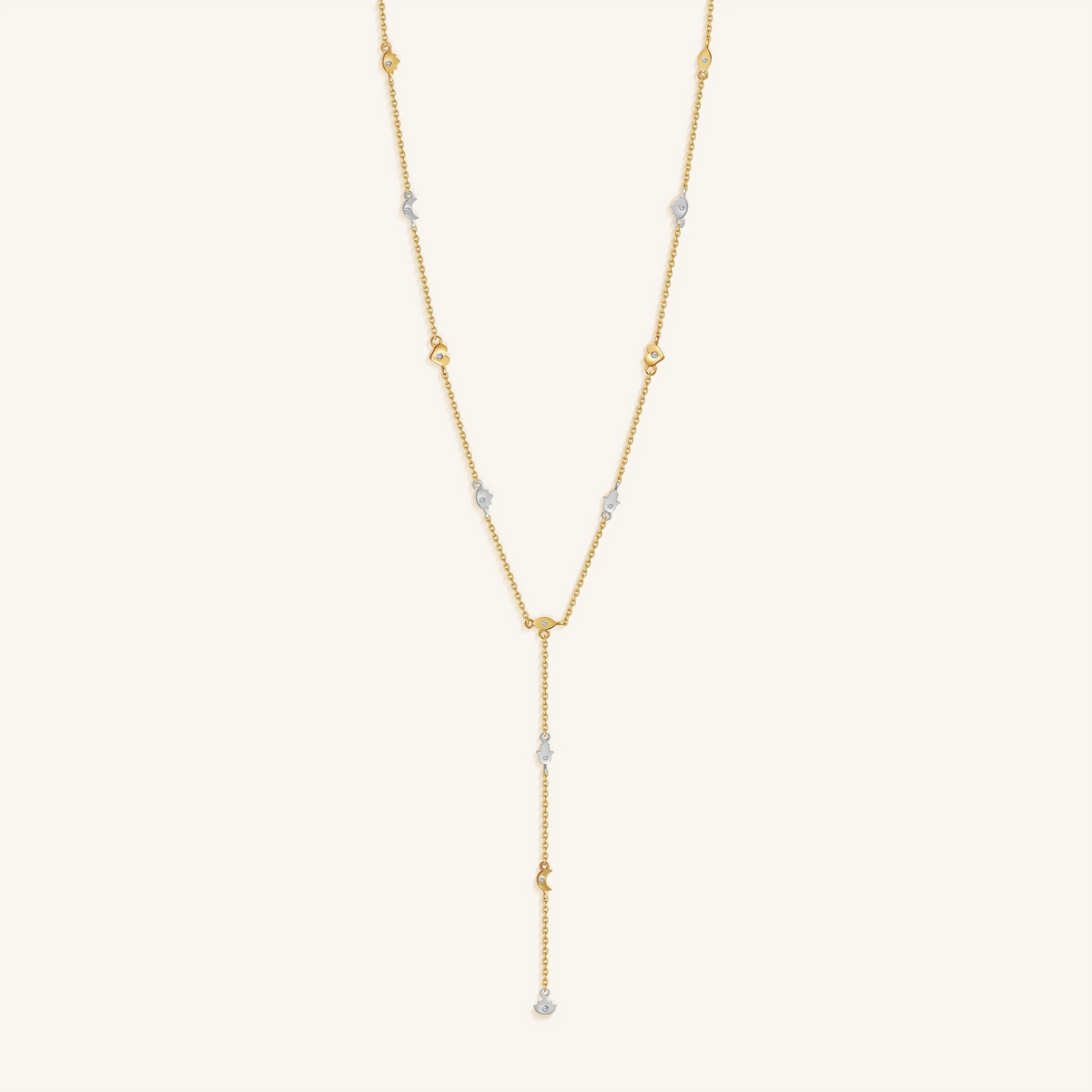 Guided Path Multi-Charm Lariat Necklace