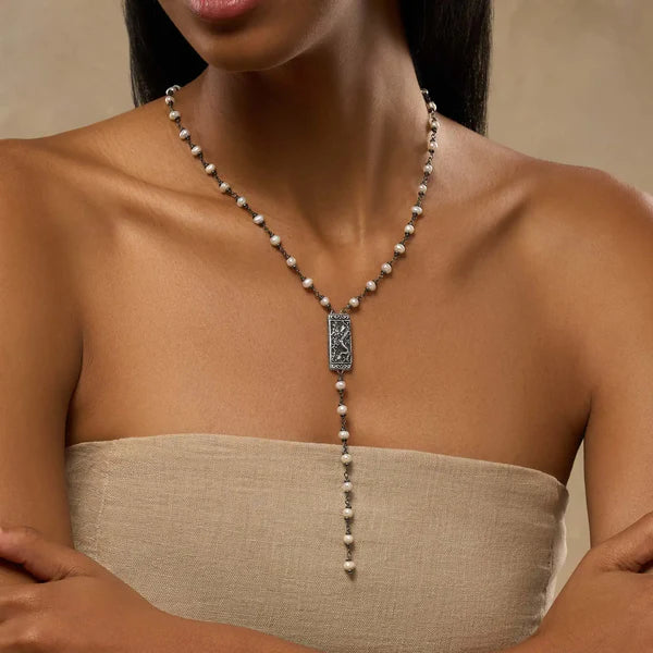 Spiritual Renewal Pearl Rosary Necklace