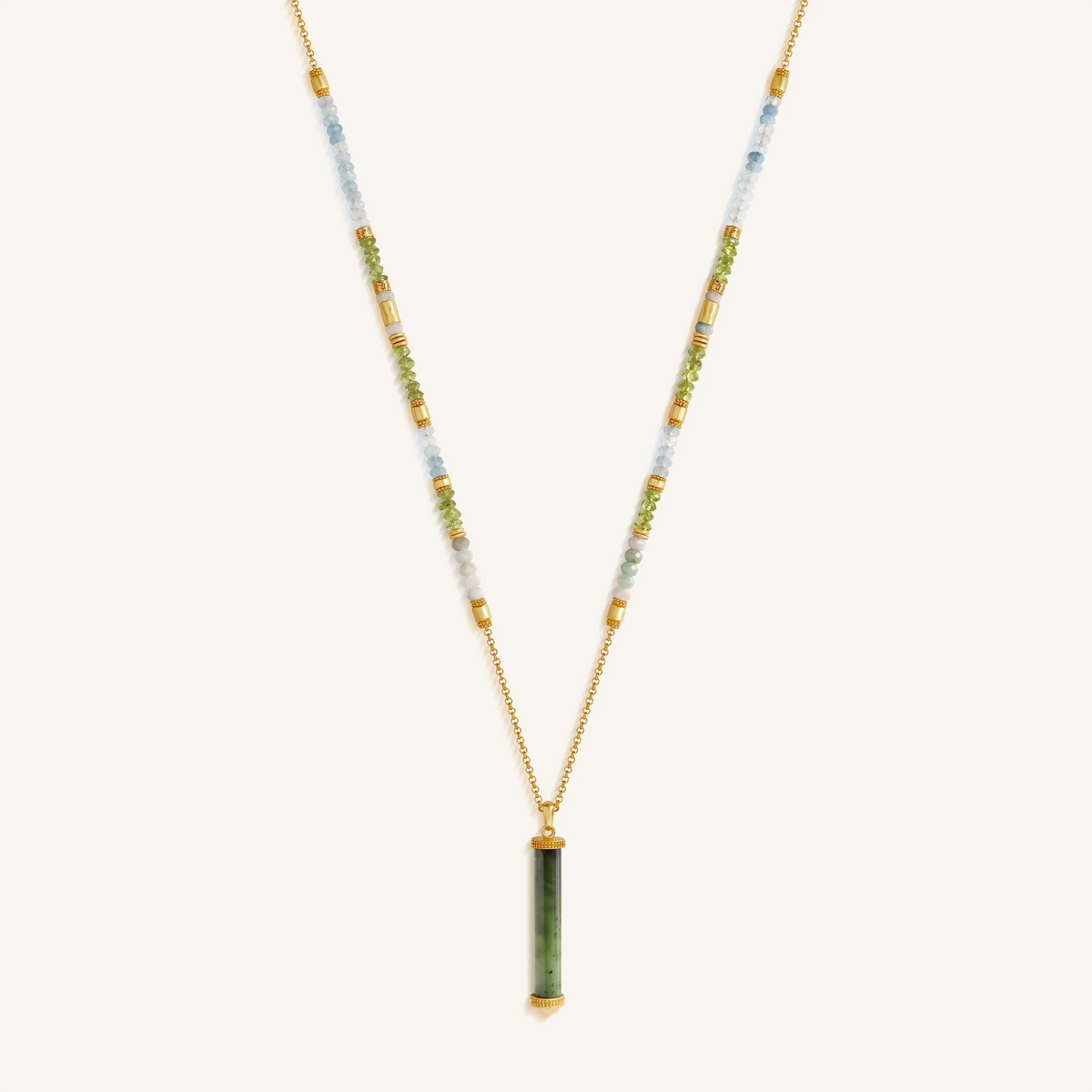 Guiding Essence Jade Tube Necklace