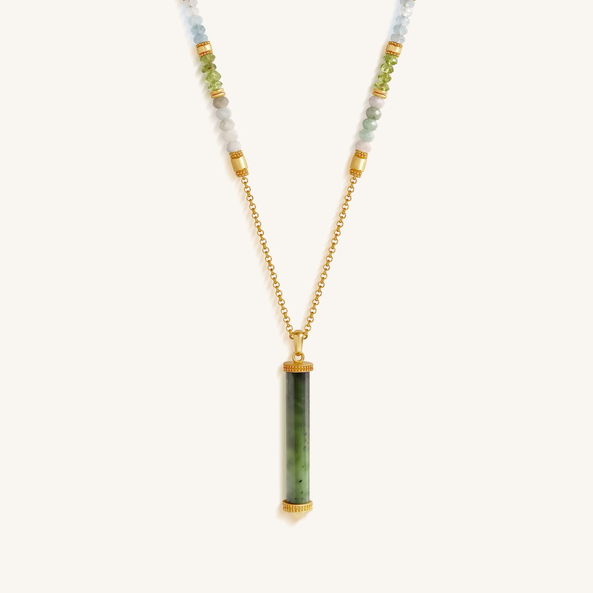 Guiding Essence Jade Tube Necklace