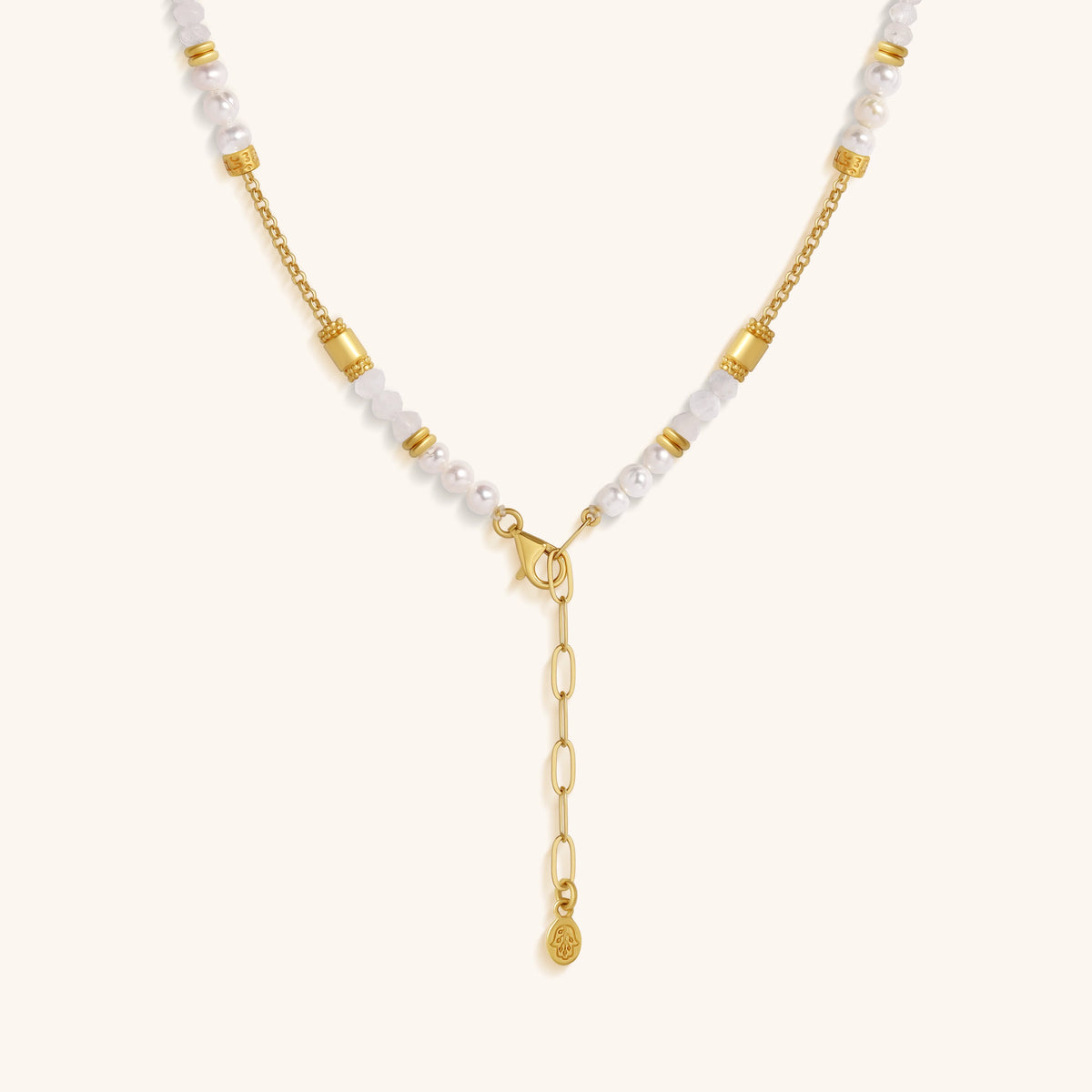Inner Harmony Moonstone Center Tube Beaded Necklace