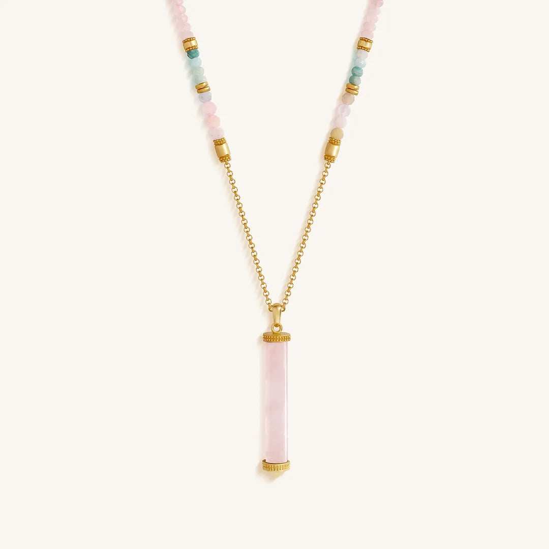 Heart of Serenity Multi-Stone Tube Necklace