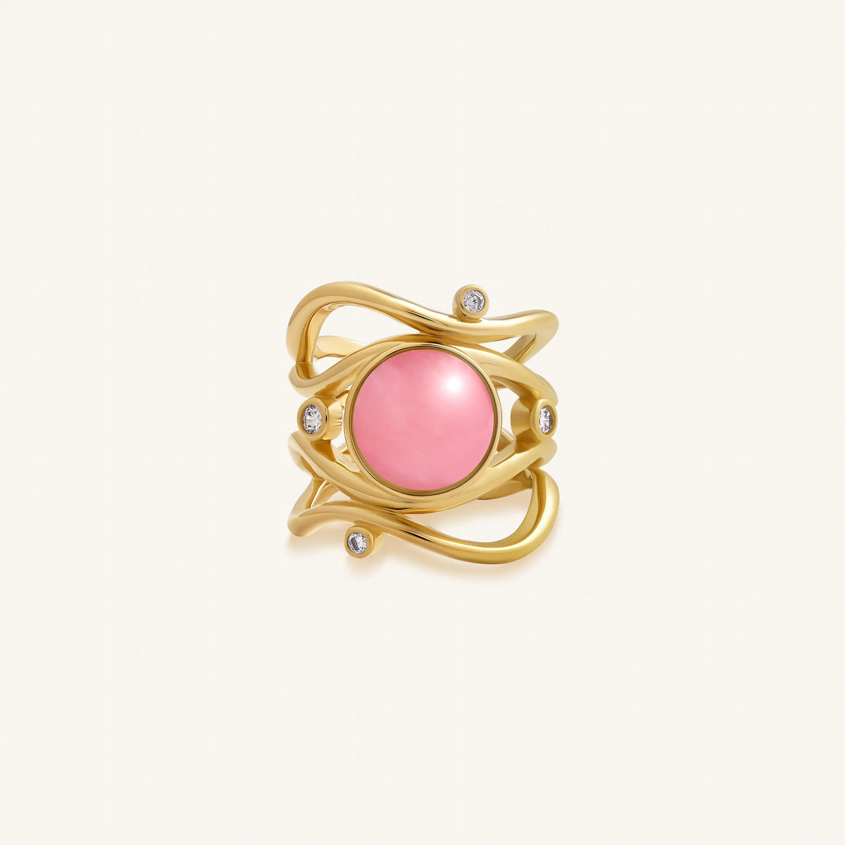 Flow of Fortune Pink Chalcedony Ring
