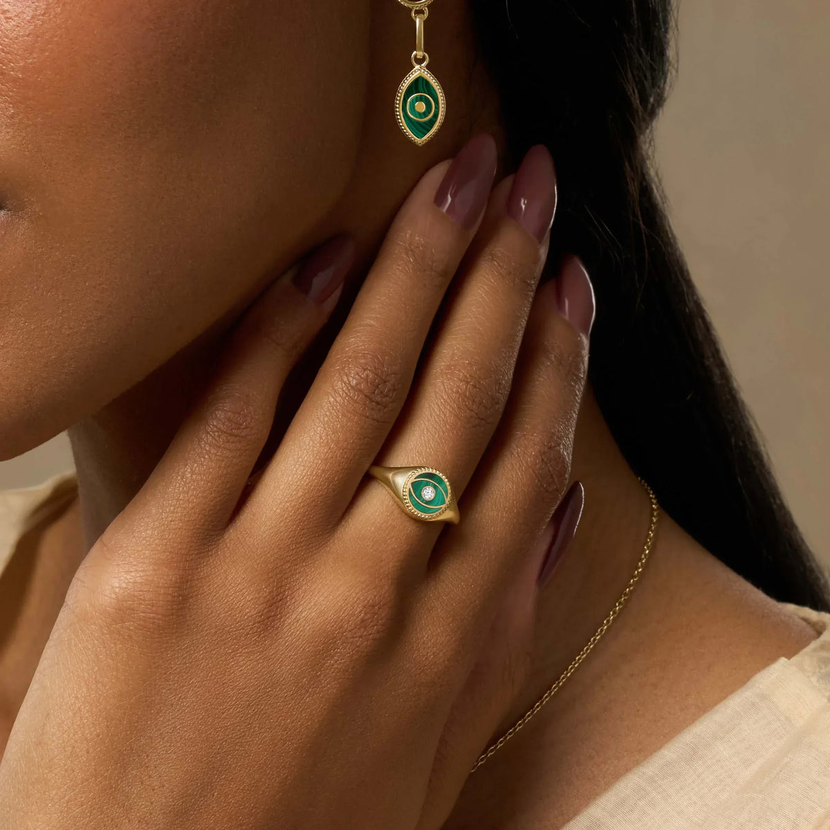 Soul’s Transformation Evil Eye Malachite Ring