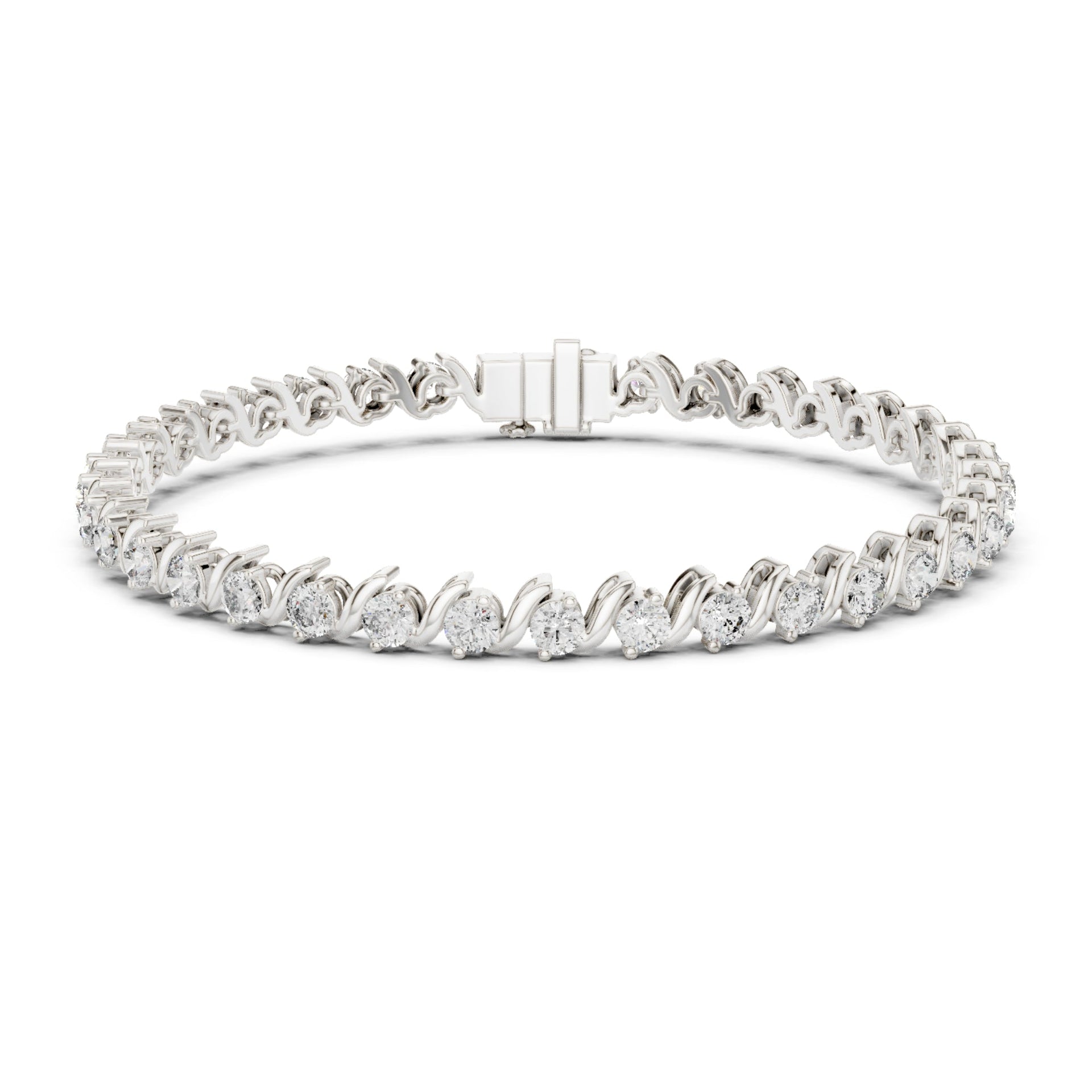 2.00Ct Round-Cut Lab-grown Diamond Tennis Bracelet in 10K Rose Gold