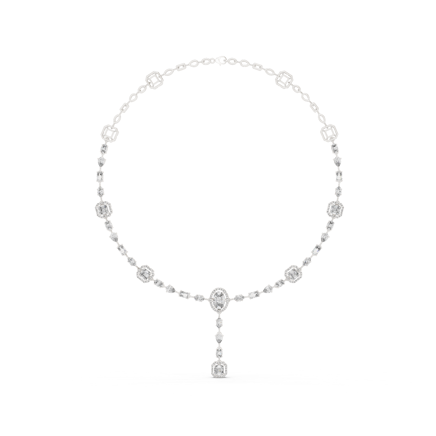 23.22Ct Pear-Cut Lab-grown Diamond Necklace in 10K White Gold