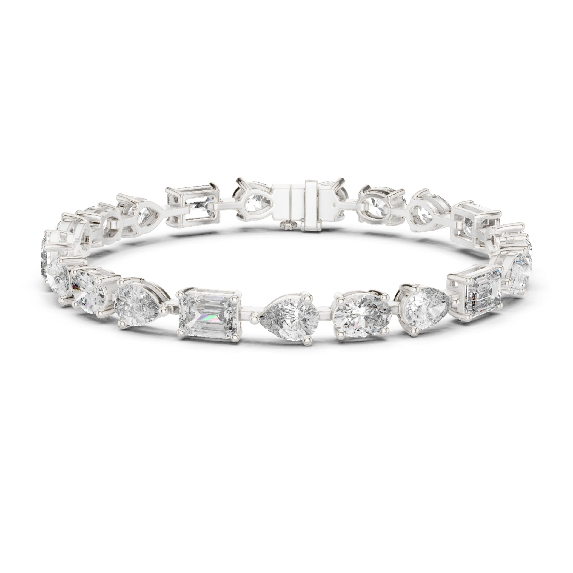 17.08Ct Round-Cut Lab-grown Diamond Tennis Bracelet in 10K White Gold