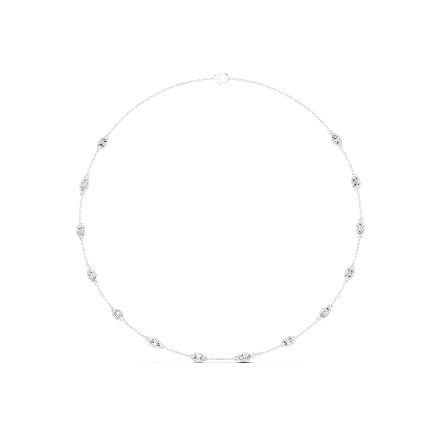 Pear-Cut Lab-grown Diamond Tennis Necklace in 10K Yellow Gold