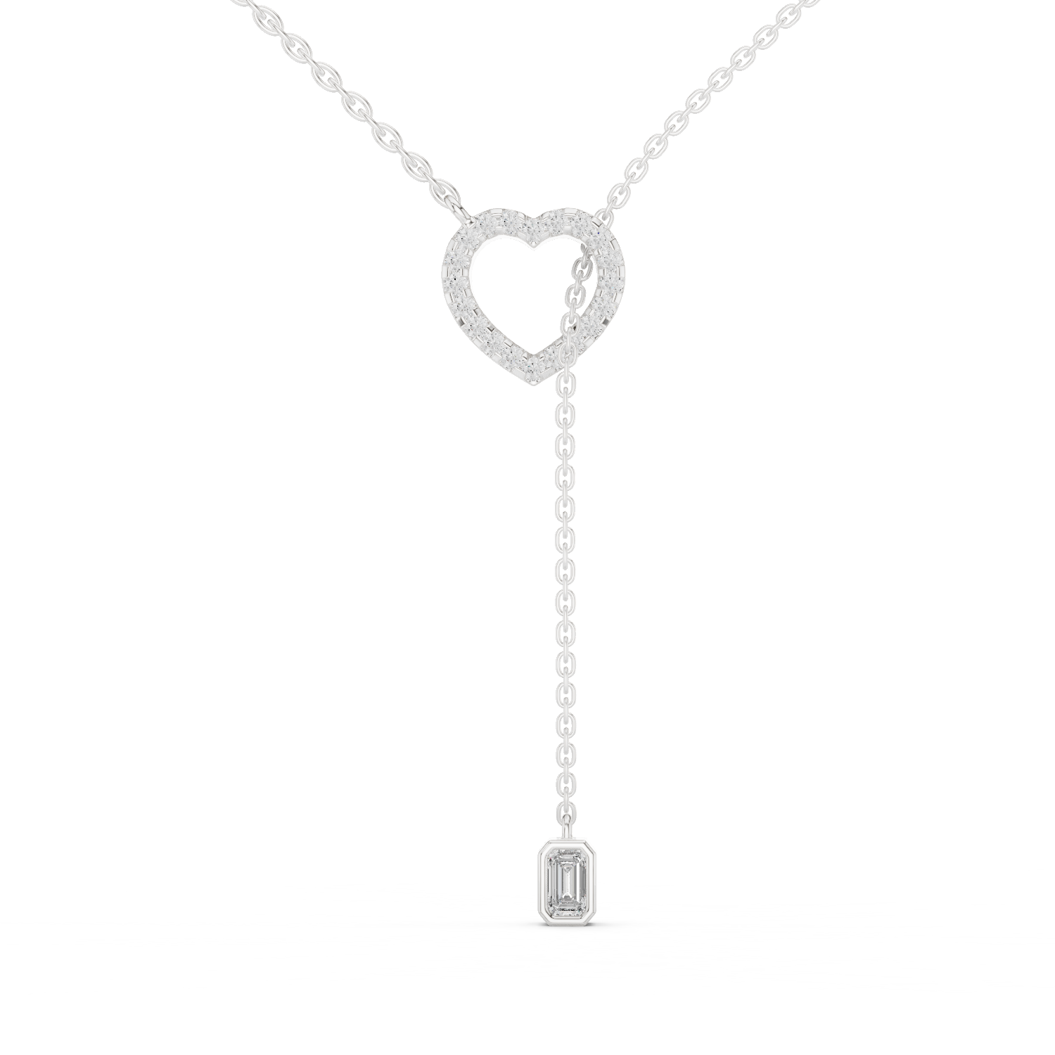 Lab-grown Diamond Necklace in 10K White Gold