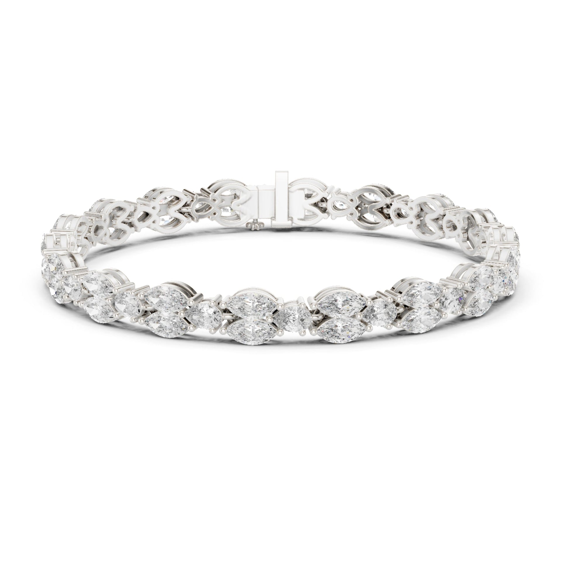 2.00Ct Round-Cut Lab-grown Diamond Tennis Bracelet in 10K Yellow Gold