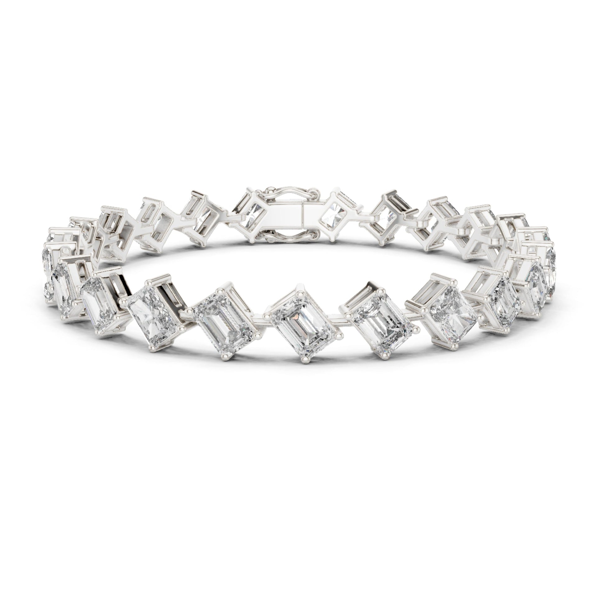 2.00Ct Round-Cut Lab-grown Diamond Tennis Bracelet in 10K White Gold