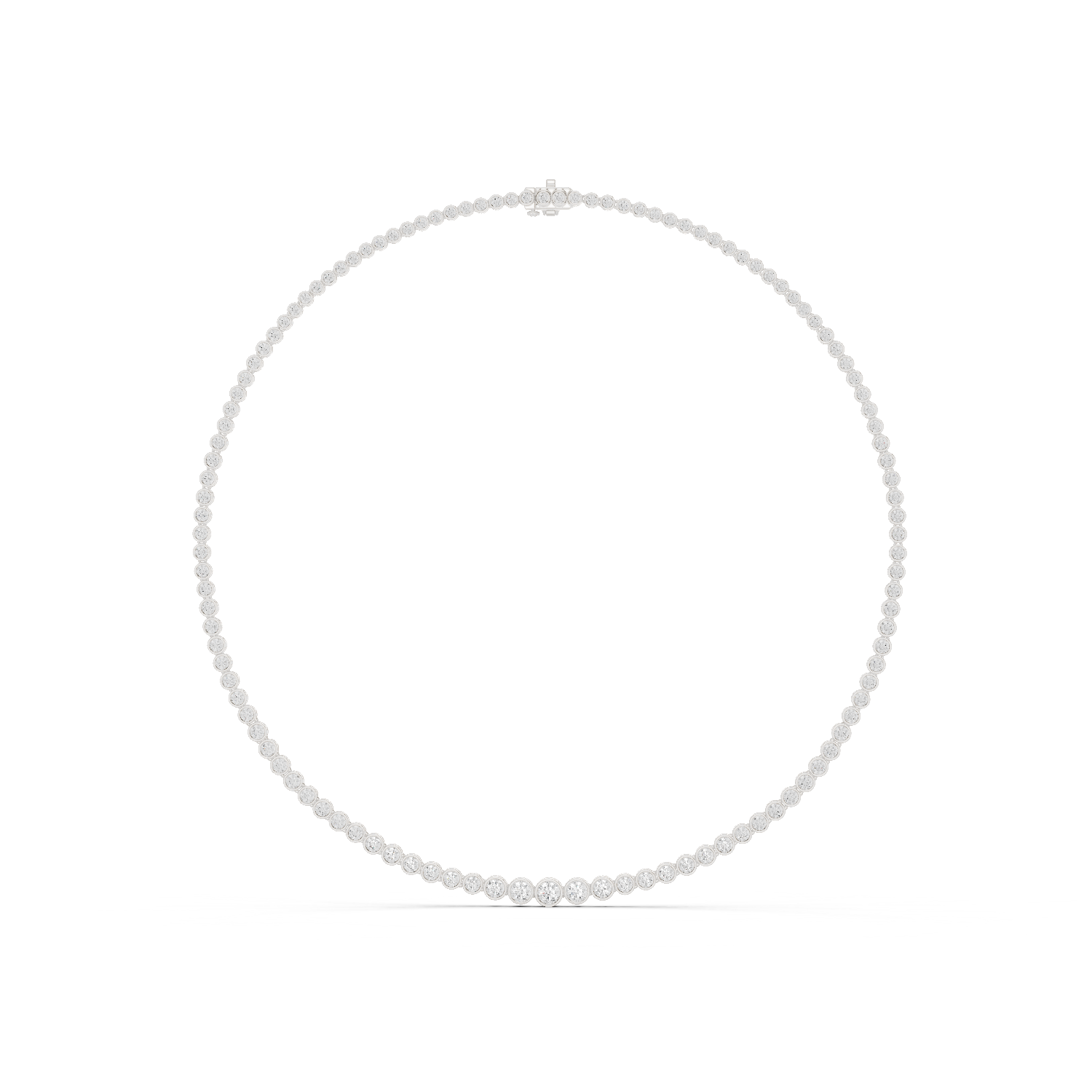 7.26Ct Round-Cut Lab-grown and Natural Diamond Necklace in 10K White Gold