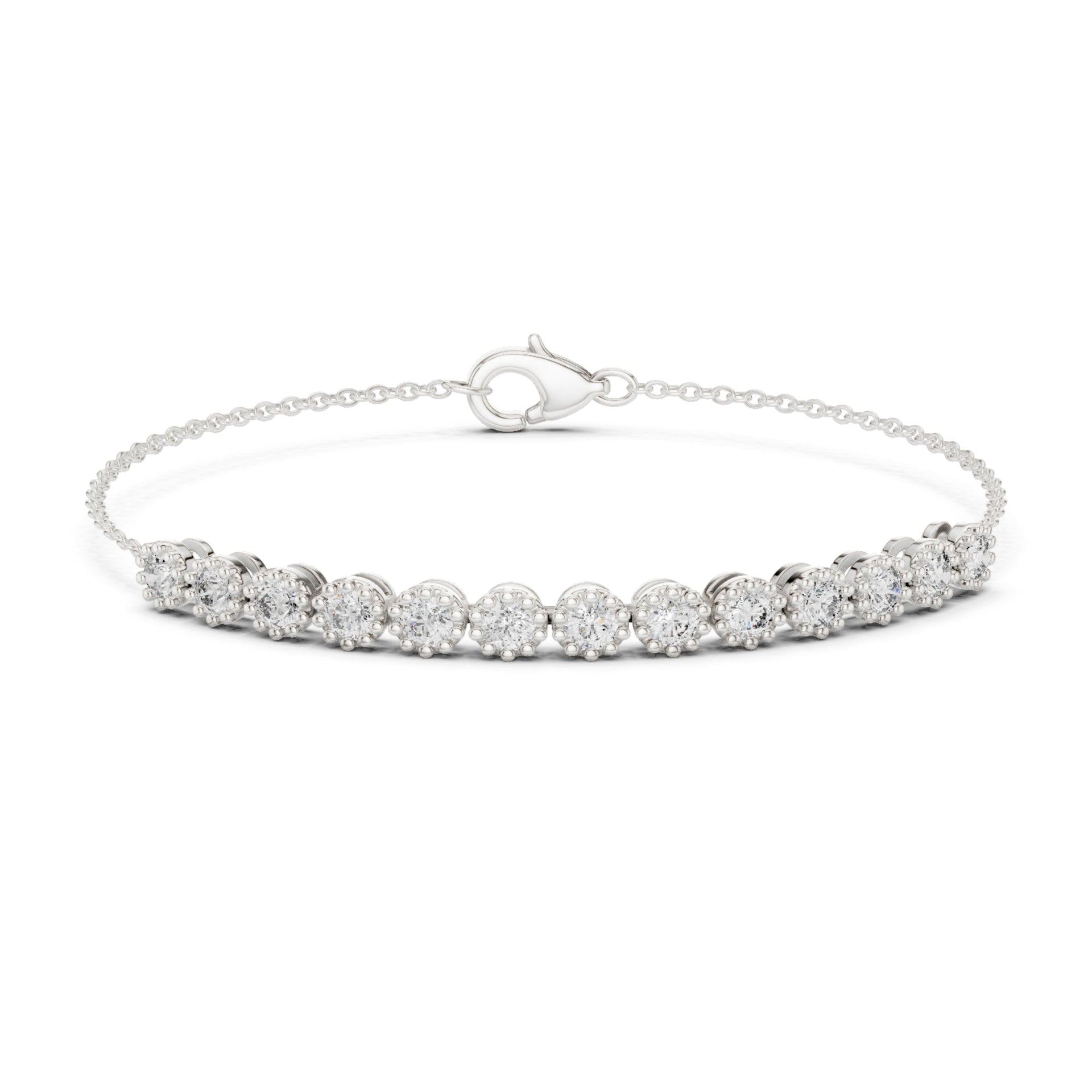 2.00Ct Round-Cut Lab-grown Diamond Tennis Bracelet in 10K White Gold