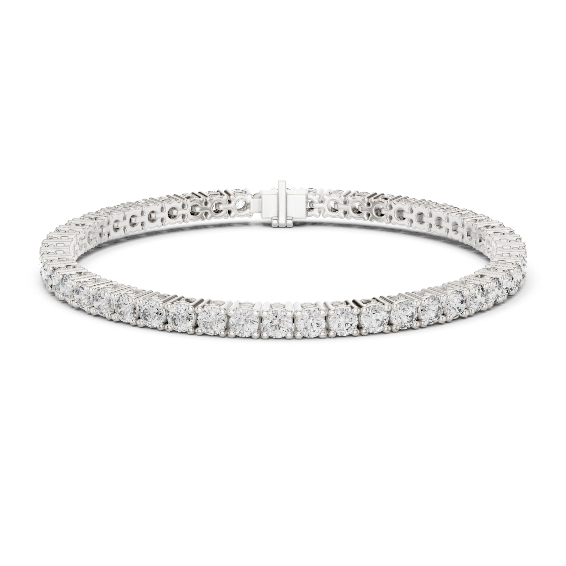 5.17Ct Round-Cut Lab-grown Diamond Tennis Bracelet in 10K Yellow Gold