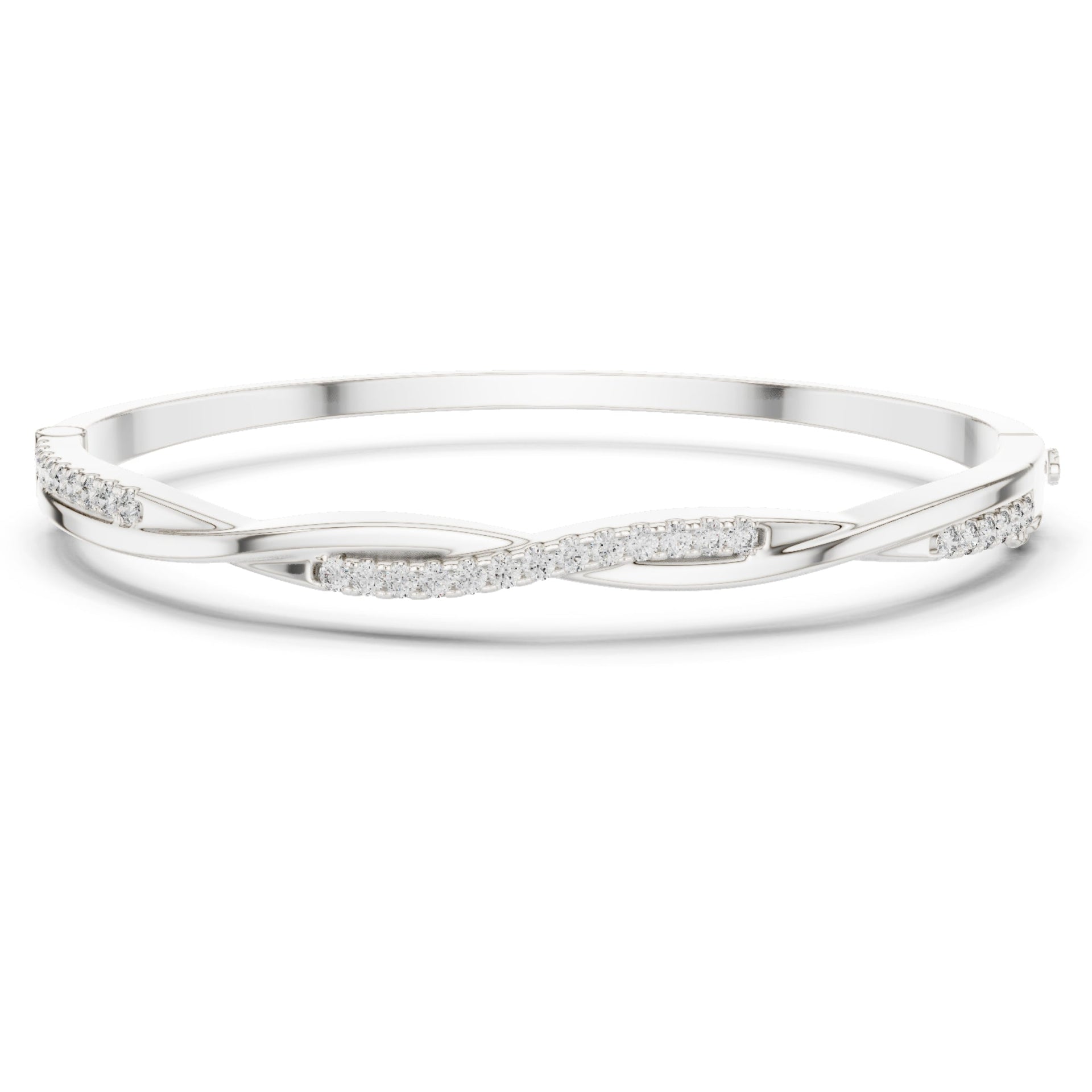 3.57Ct Round-Cut Lab-grown Diamond Cluster Bangles in 10K Rose Gold