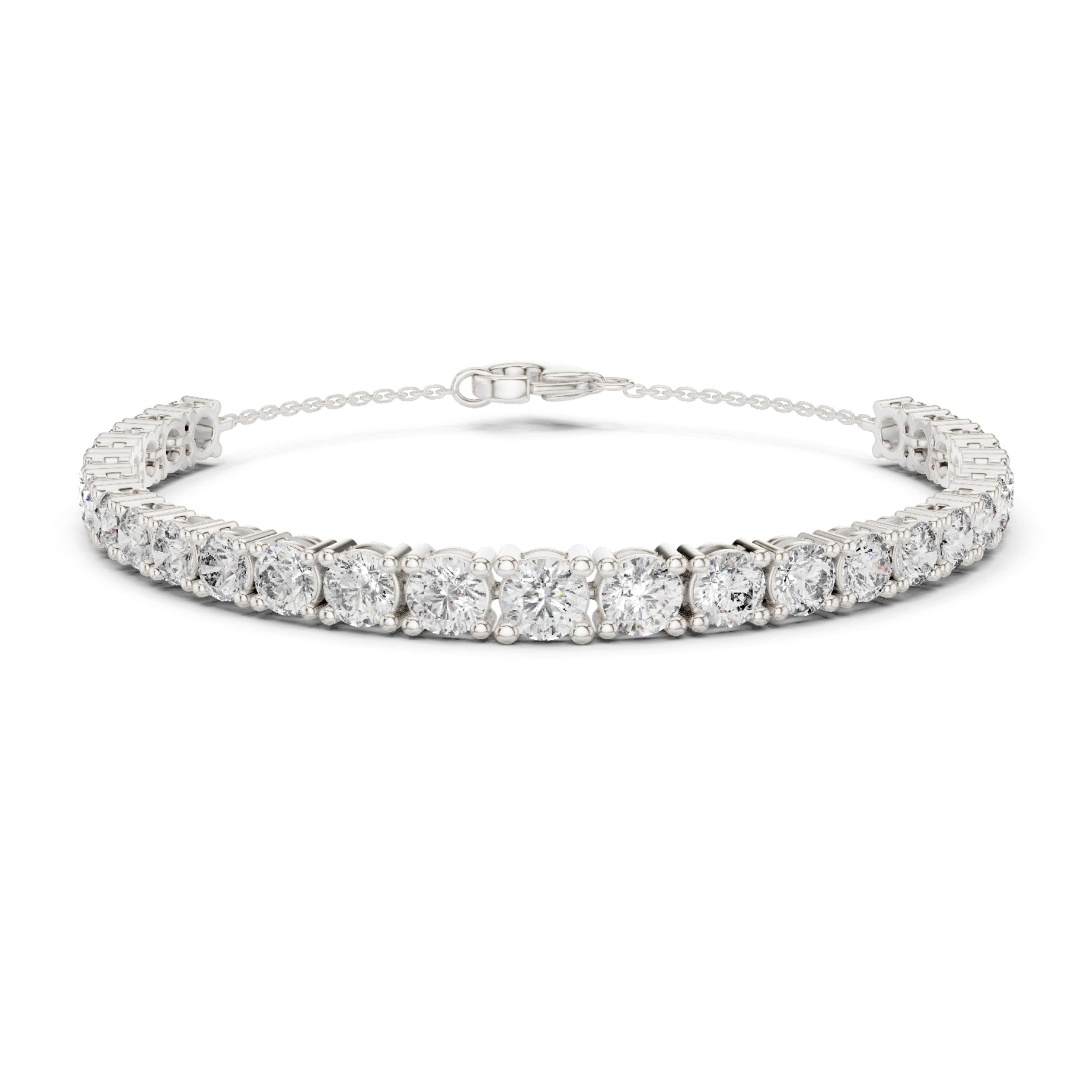 Round-Cut Lab-grown Diamond Cluster Bracelet in 10K White Gold