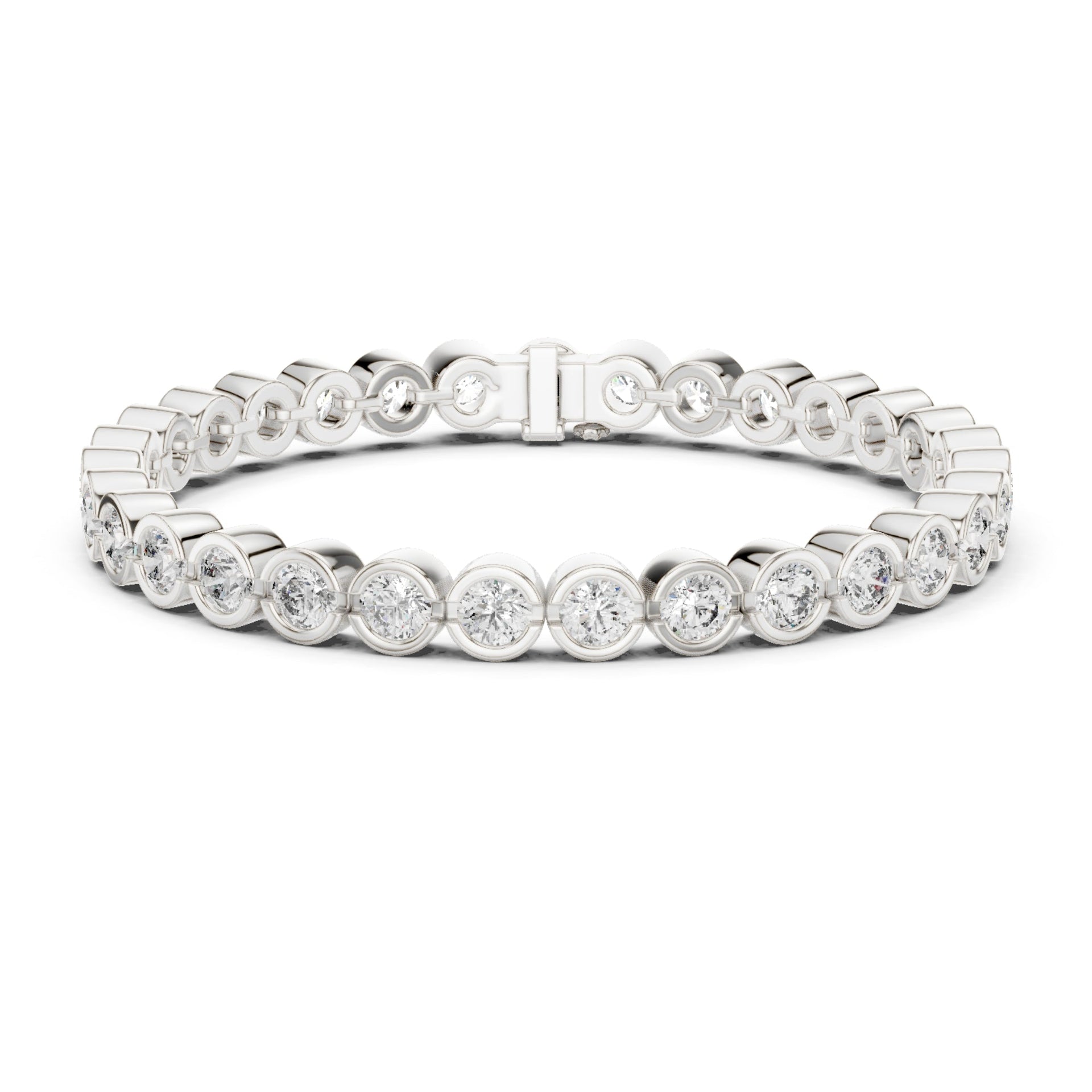 5.17Ct Round-Cut Lab-grown Diamond Tennis Bracelet in 10K Yellow Gold