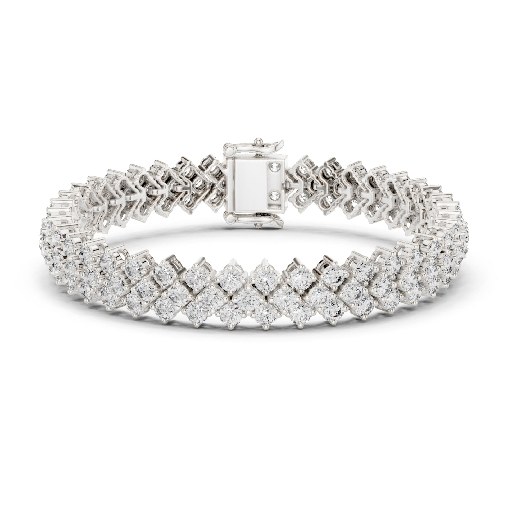 2.00Ct Round-Cut Lab-grown Diamond Tennis Bracelet in 10K Yellow Gold