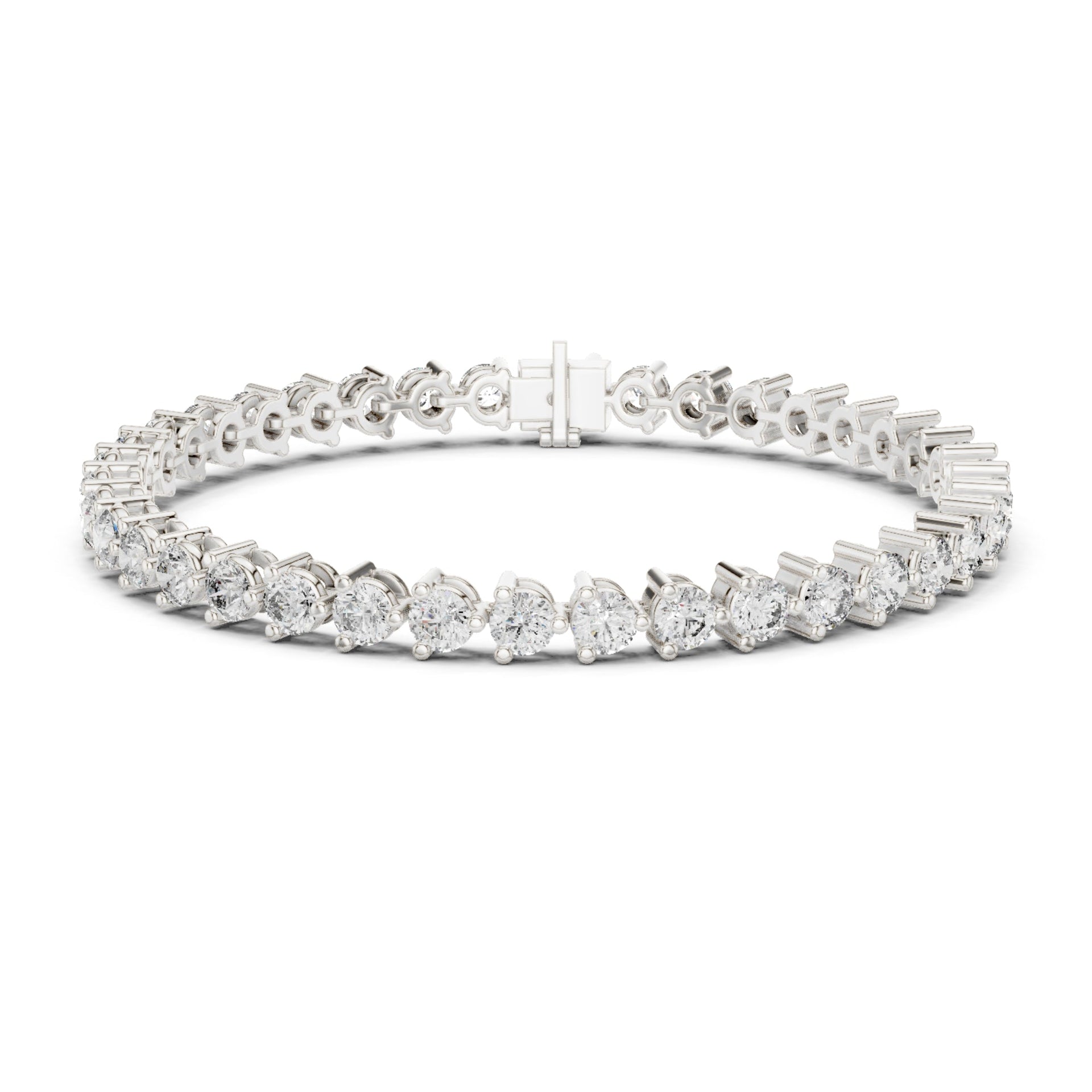 17.08Ct Round-Cut Lab-grown Diamond Tennis Bracelet in 10K White Gold
