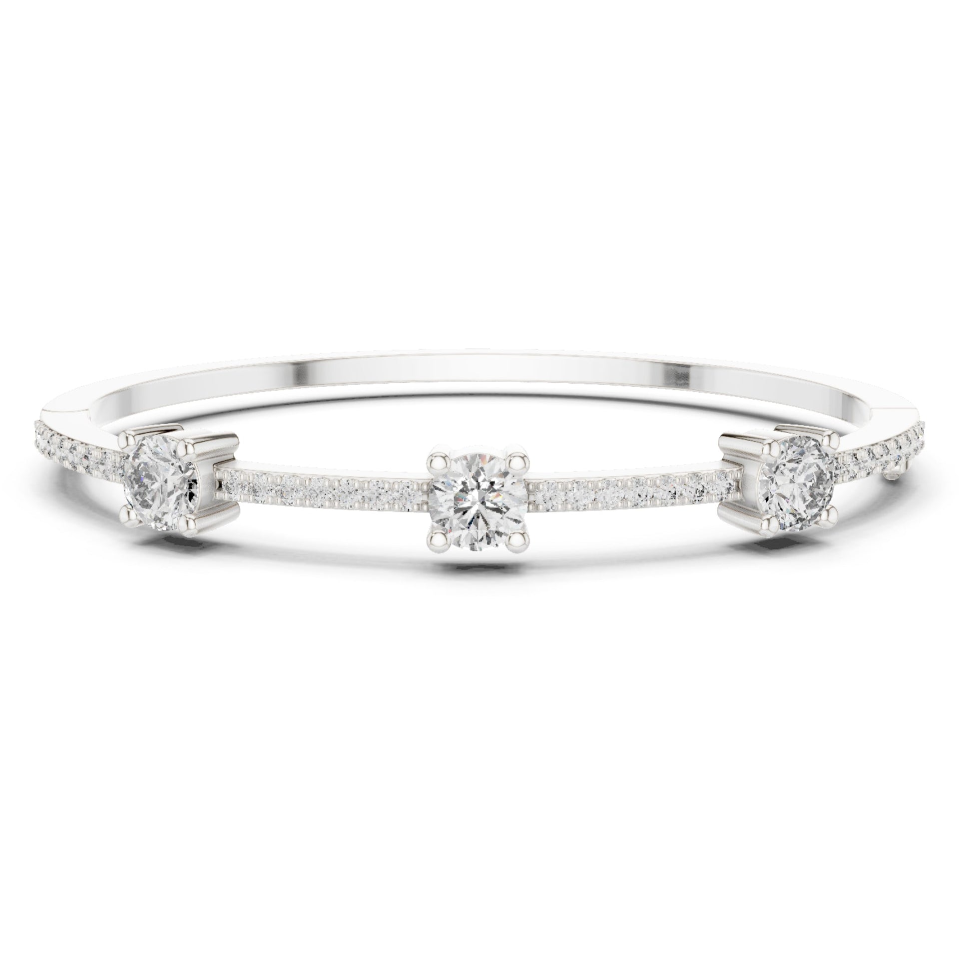 2.32Ct Round-Cut Lab-grown Diamond Vintage Bangles in 10K Yellow Gold