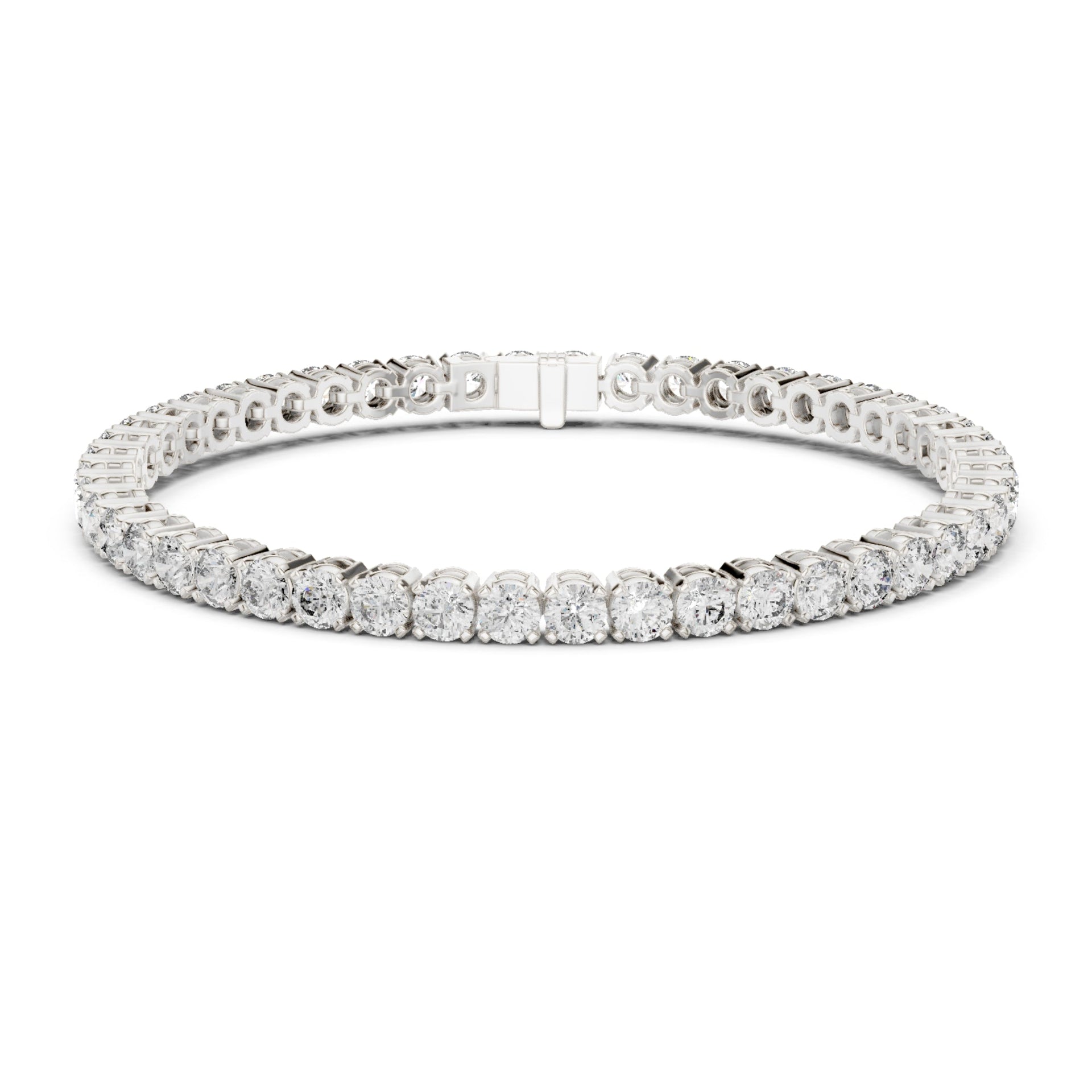2.00Ct Round-Cut Lab-grown Diamond Tennis Bracelet in 10K White Gold