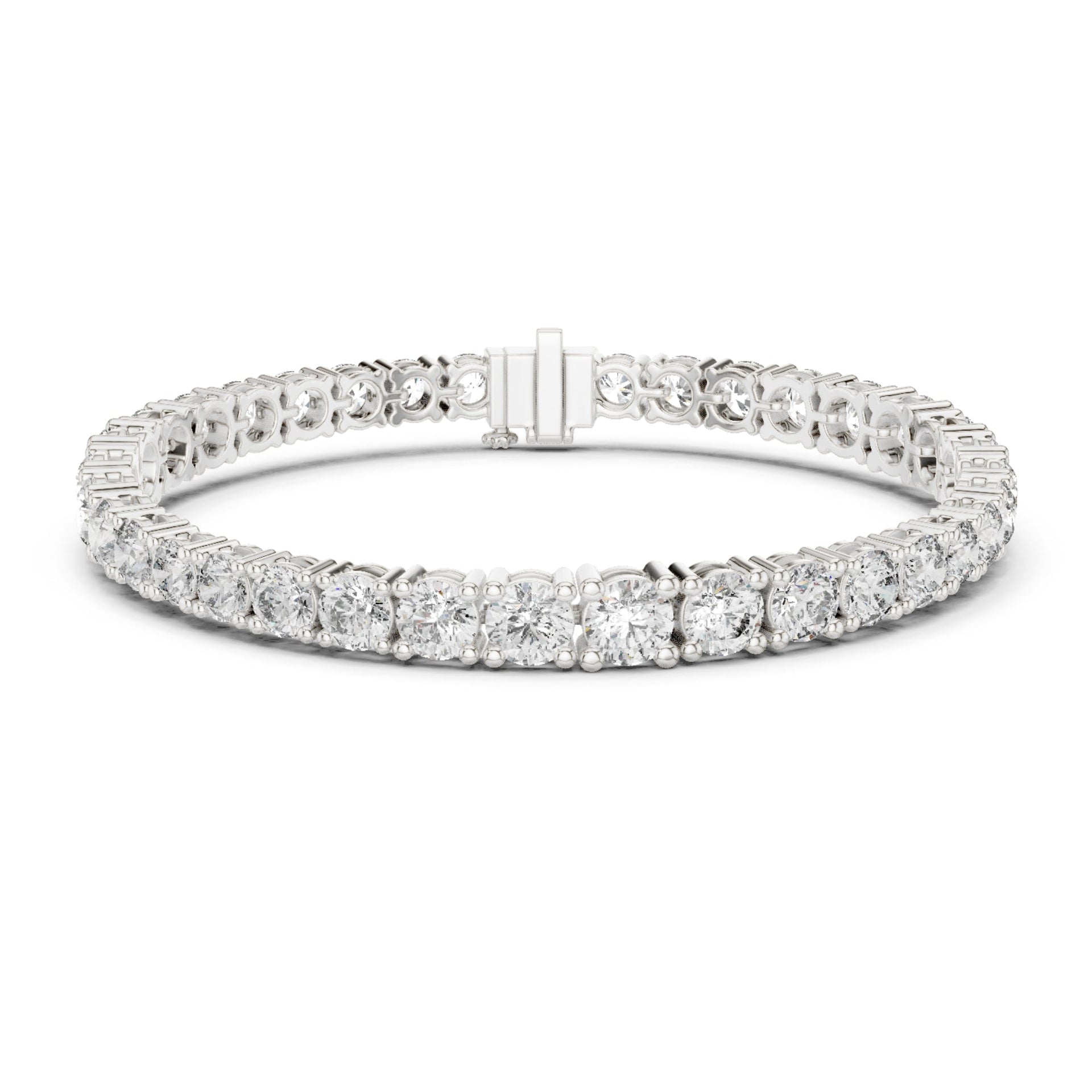 24.36Ct Round-Cut Lab-grown Diamond Vintage Bracelet in 10K White Gold