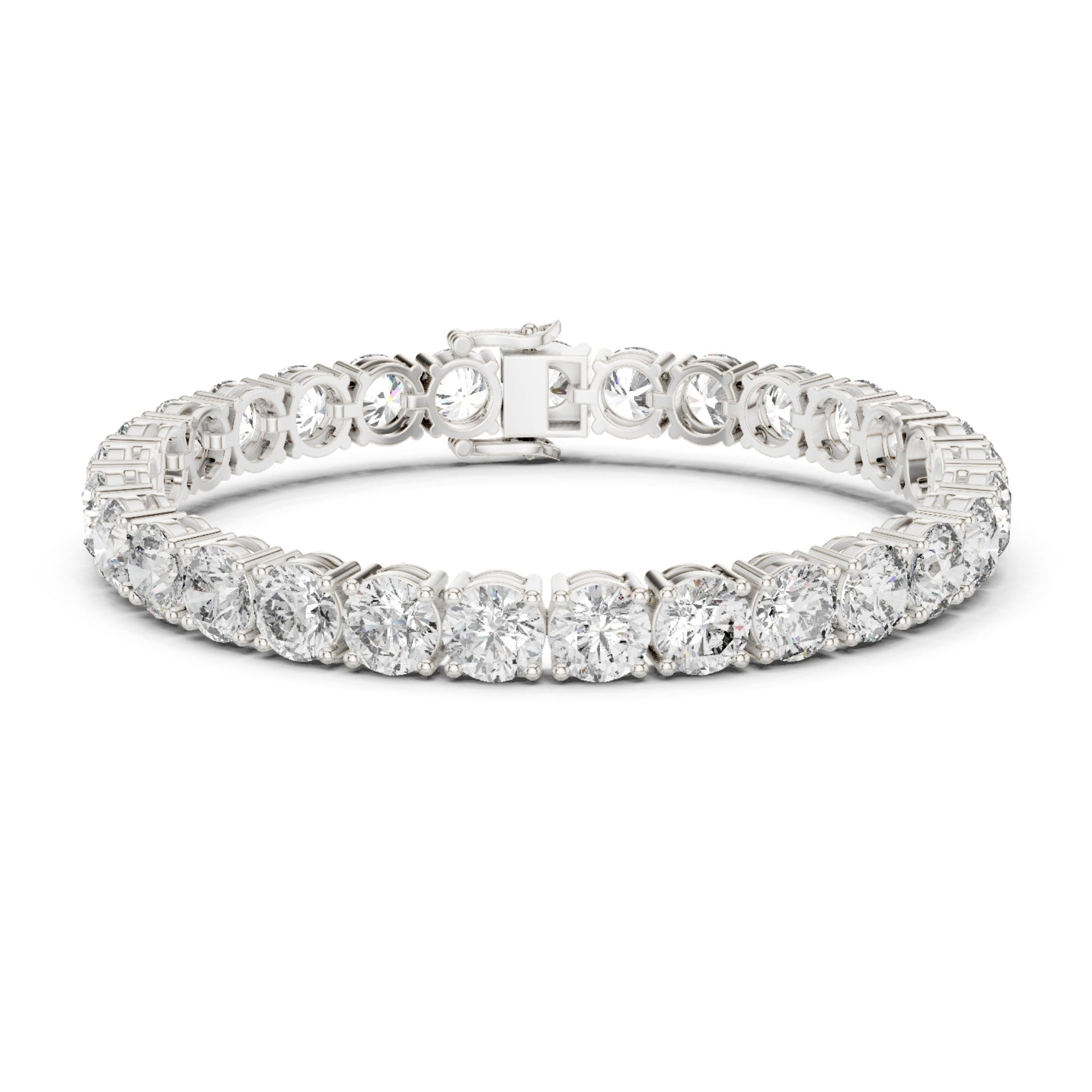 2.00Ct Round-Cut Lab-grown Diamond Tennis Bracelet in 10K White Gold