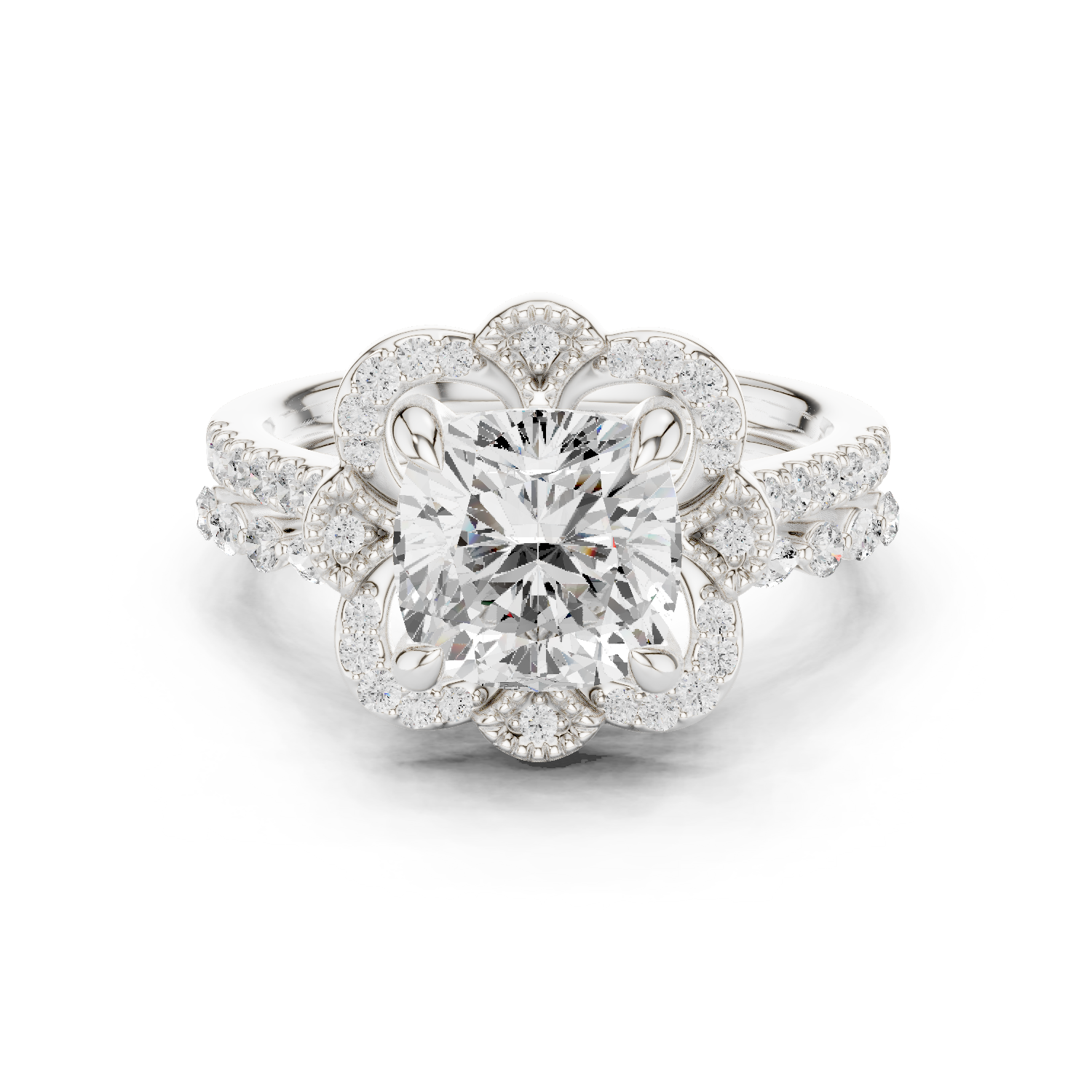 3.60Ct Marquise-Cut Lab-grown Diamond Ring in 10K White Gold