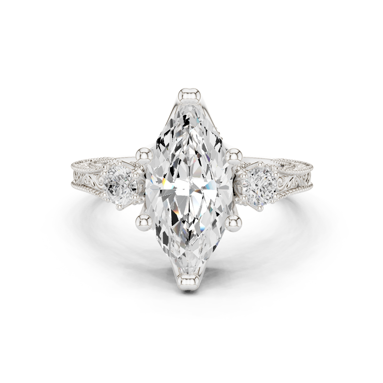 Round-Cut Lab-grown Diamond Halo Ring in 10K White Gold