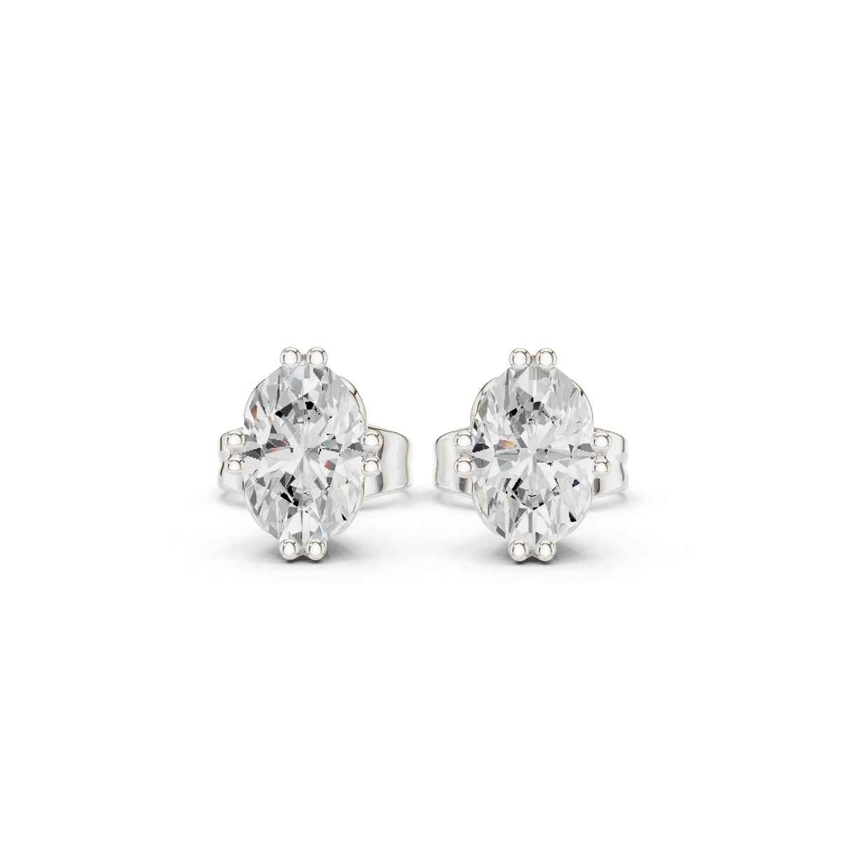 Princess-Cut Lab-grown and Natural Diamond Earrings in 10K Yellow Gold