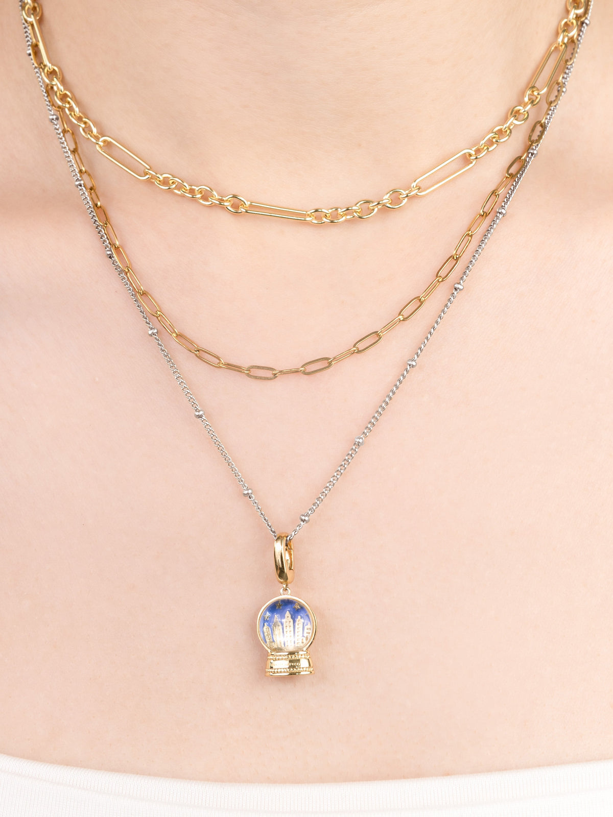 Beaded Silver Essential Chain Necklace