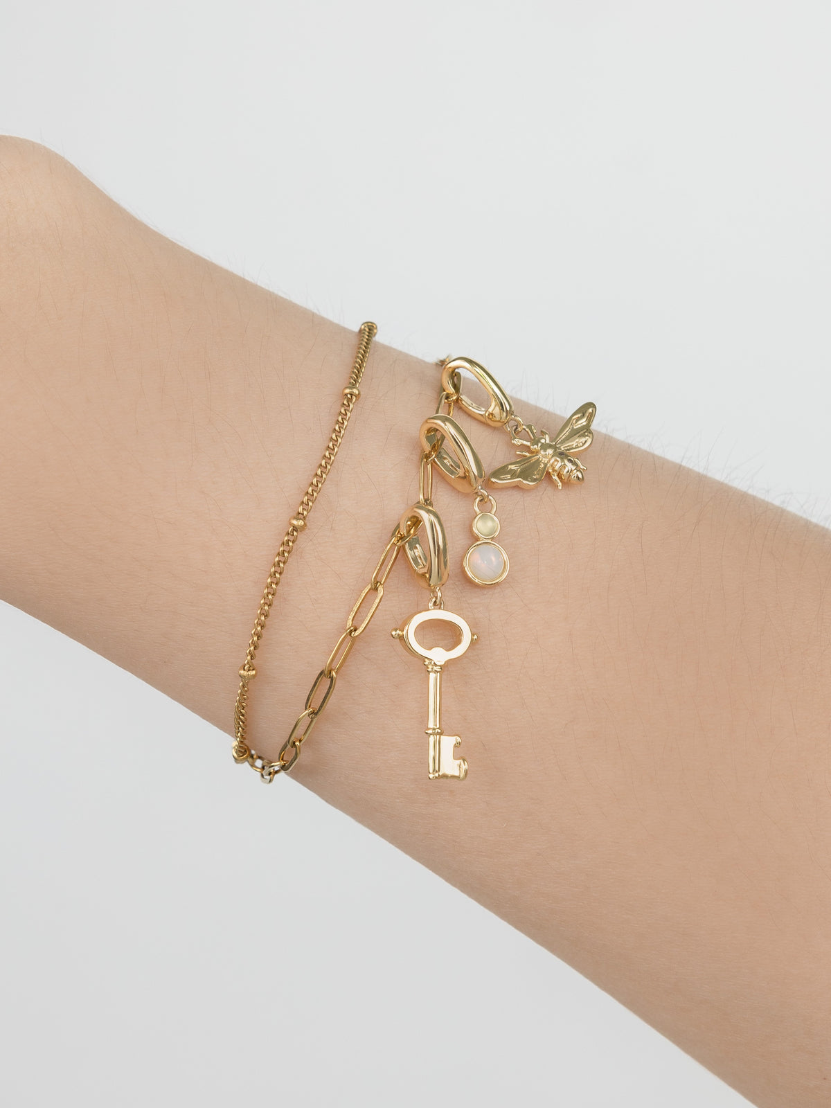 Beaded Gold Essential Chain Bracelet