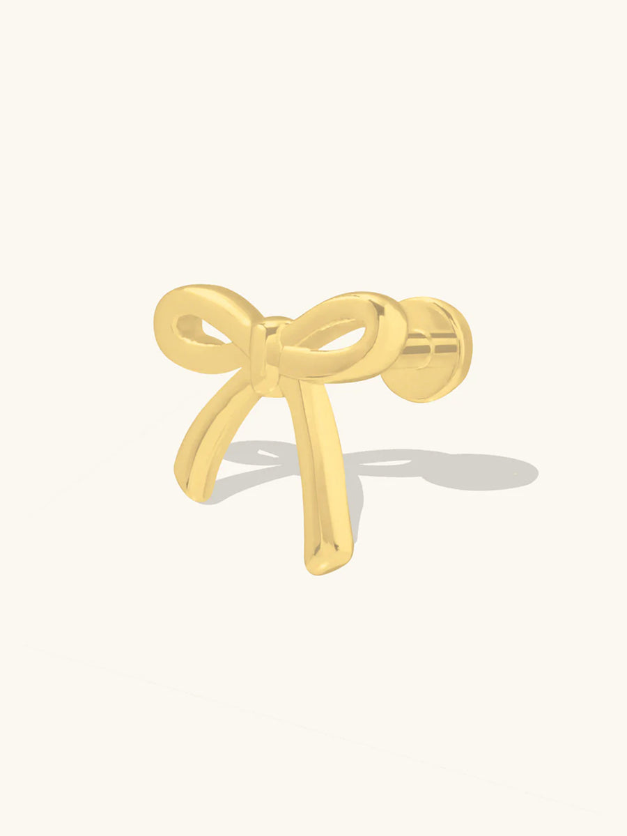 Bow Gold Flat Back Earring