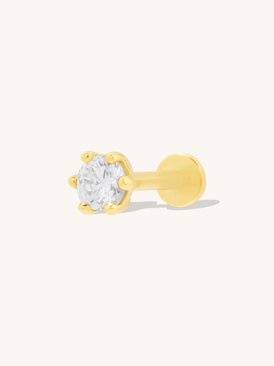 Brilliant Gold 3mm Flat Back Earring