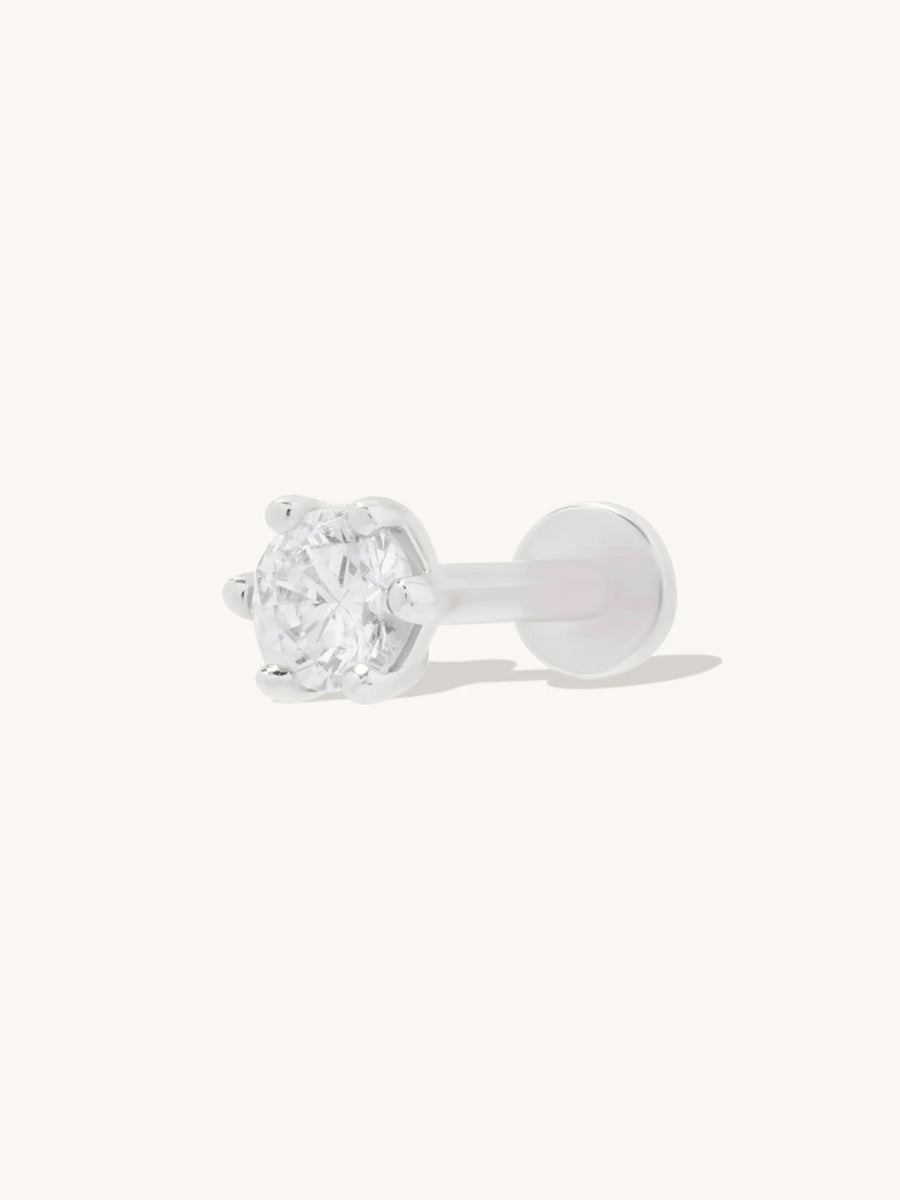 Brilliant Silver 3mm Flat Back Earring
