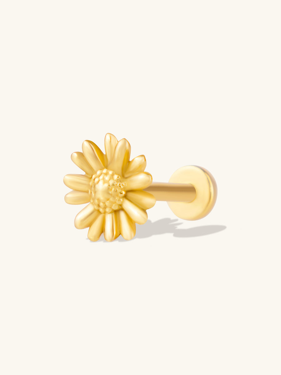 Daisy Gold Flat Back Earring