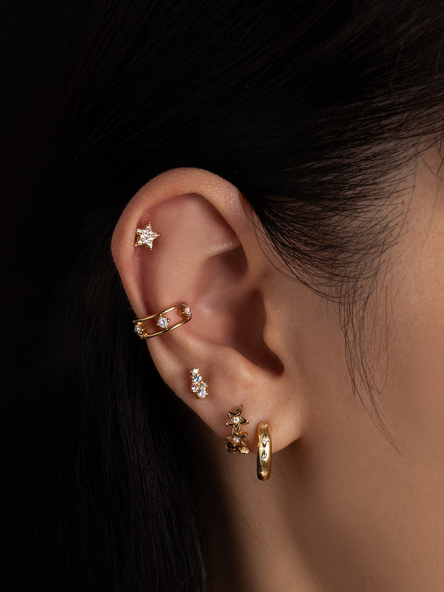 Constellation 14K Gold Vermeil 10mm Huggie Earrings