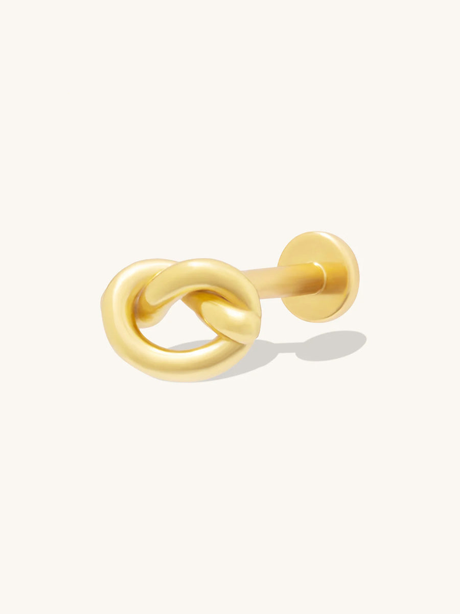 Love Knot Gold Flat Back Earring